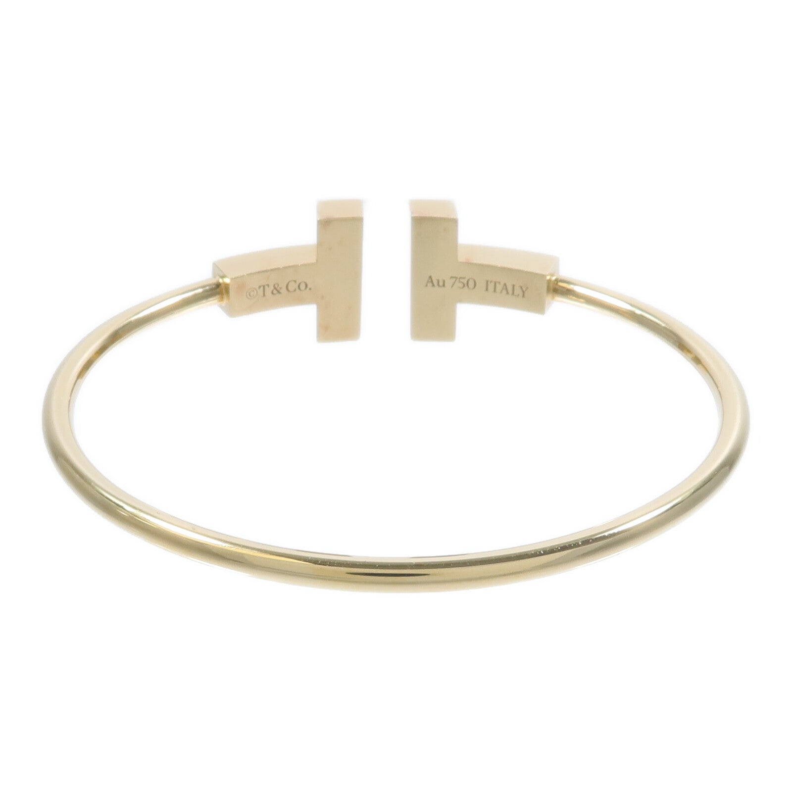 TIFFANY＆CO 18K黃金Turquoise T Wire Bracelet綠松石手鐲