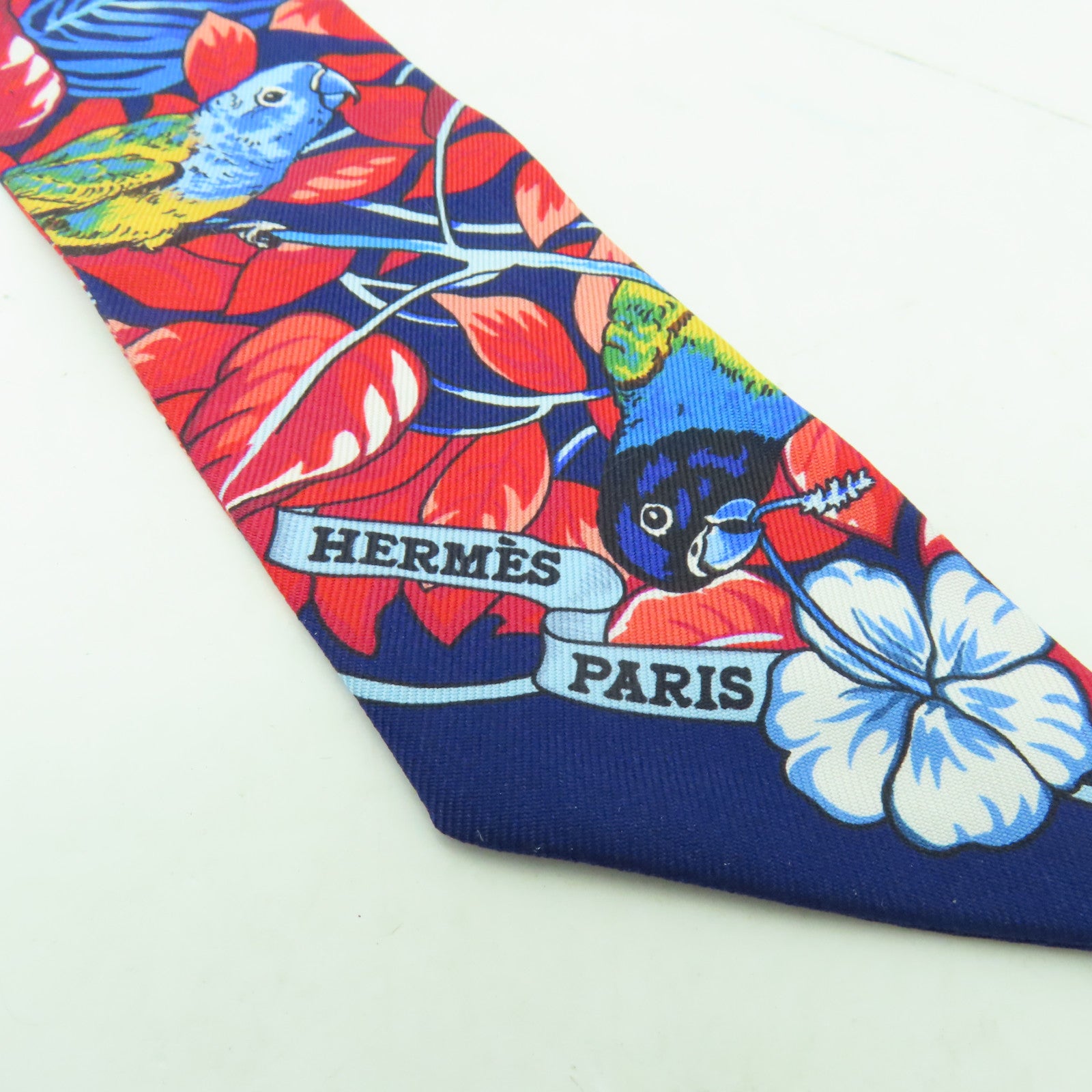 HERMES 【激減優惠】絲質Twilly絲巾藍色/啡色/紅色