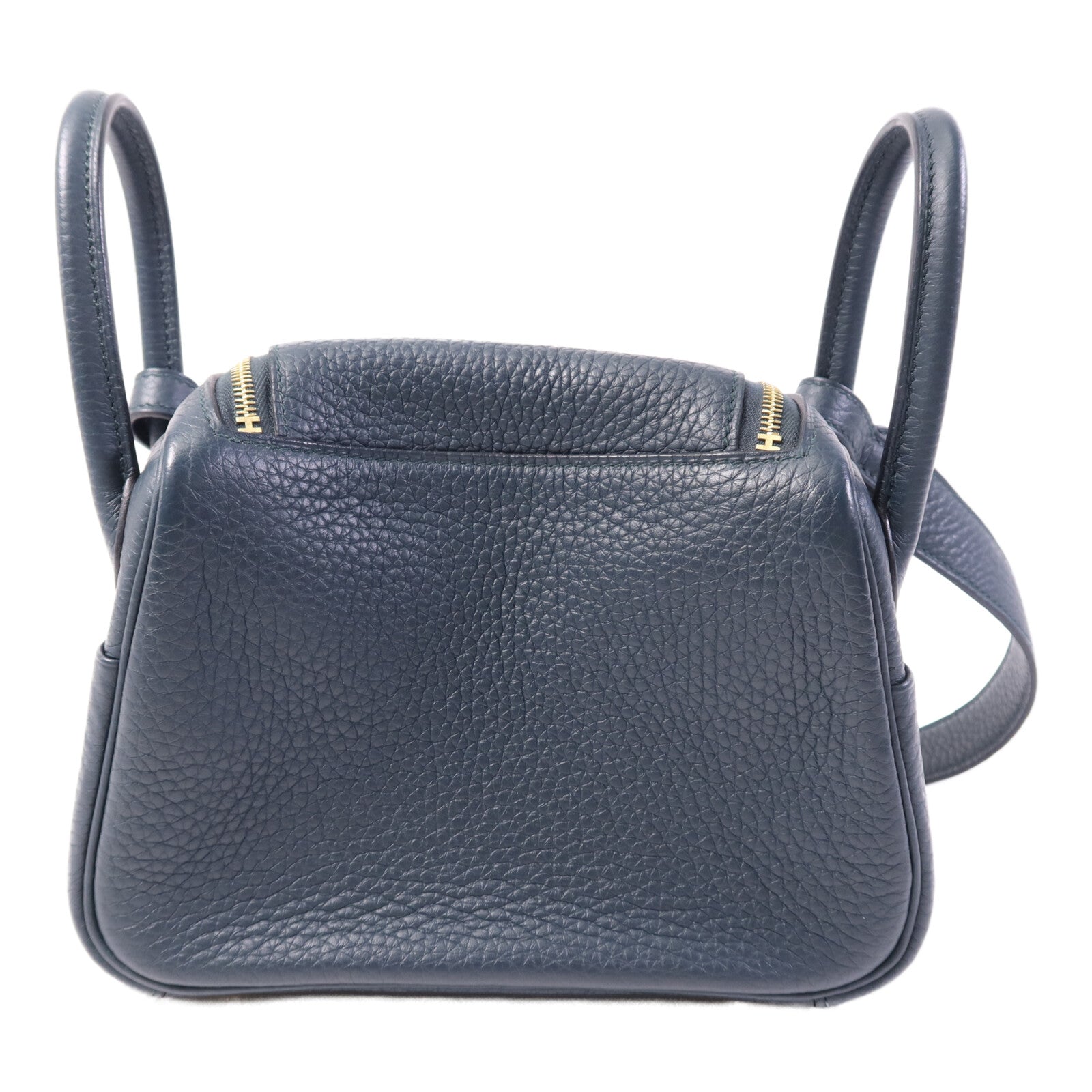 HERMES Clemence皮革Mini Lindy金扣手挽肩背兩用袋Vert Cypres