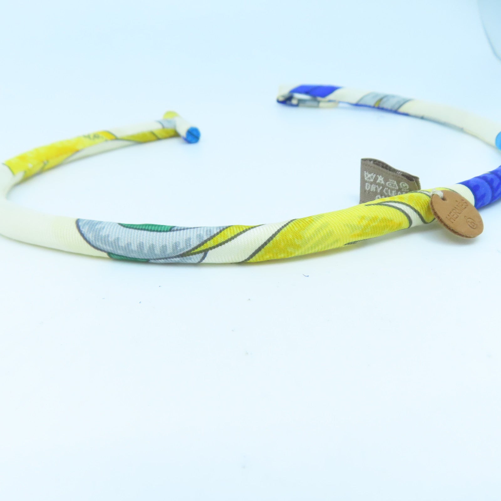 HERMES 【激減優惠】絲質Bracelet手鐲白色/藍色/黃色#16.5cm