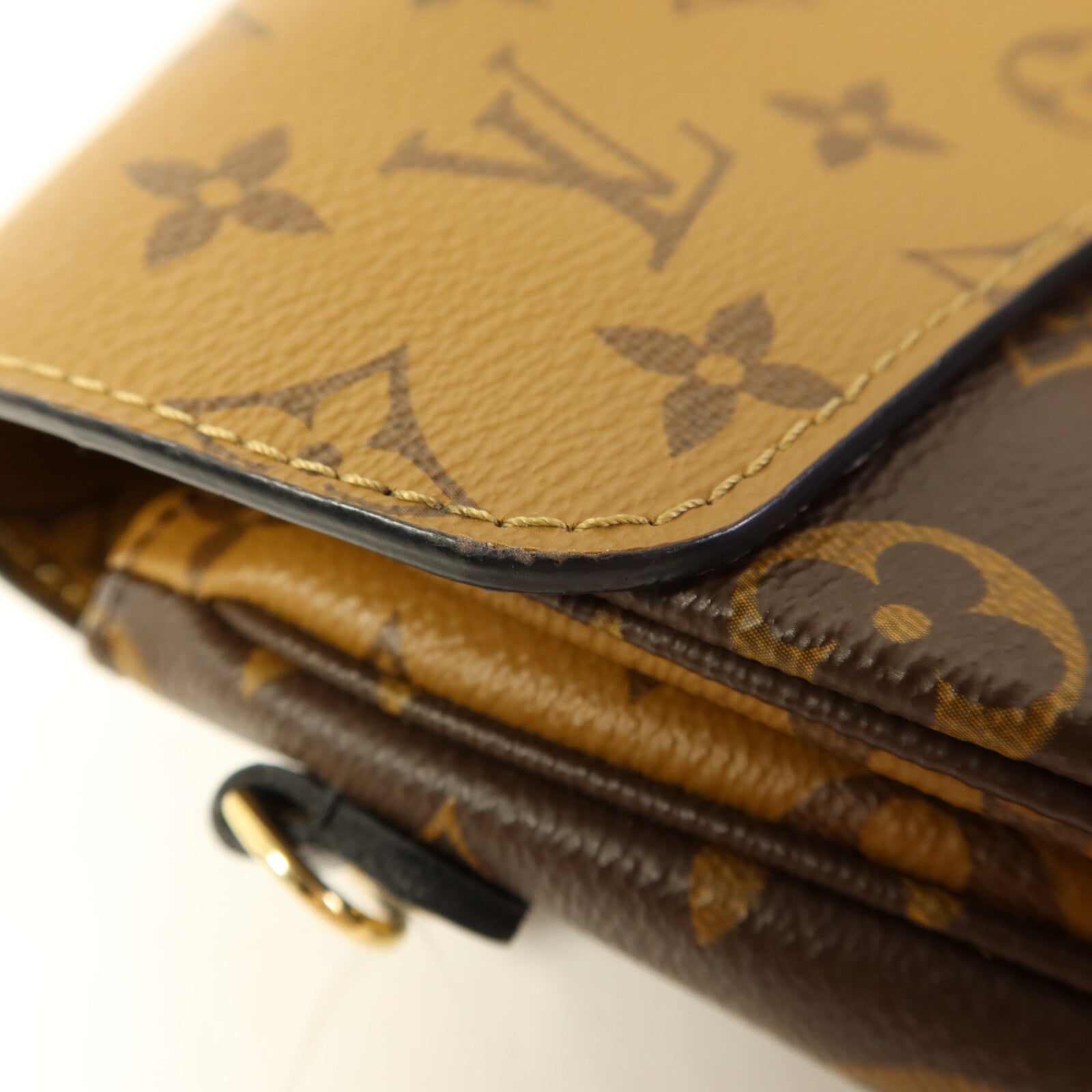 LOUIS VUITTON Monogram Reverse Pochette Metis金扣手挽肩背兩用袋
