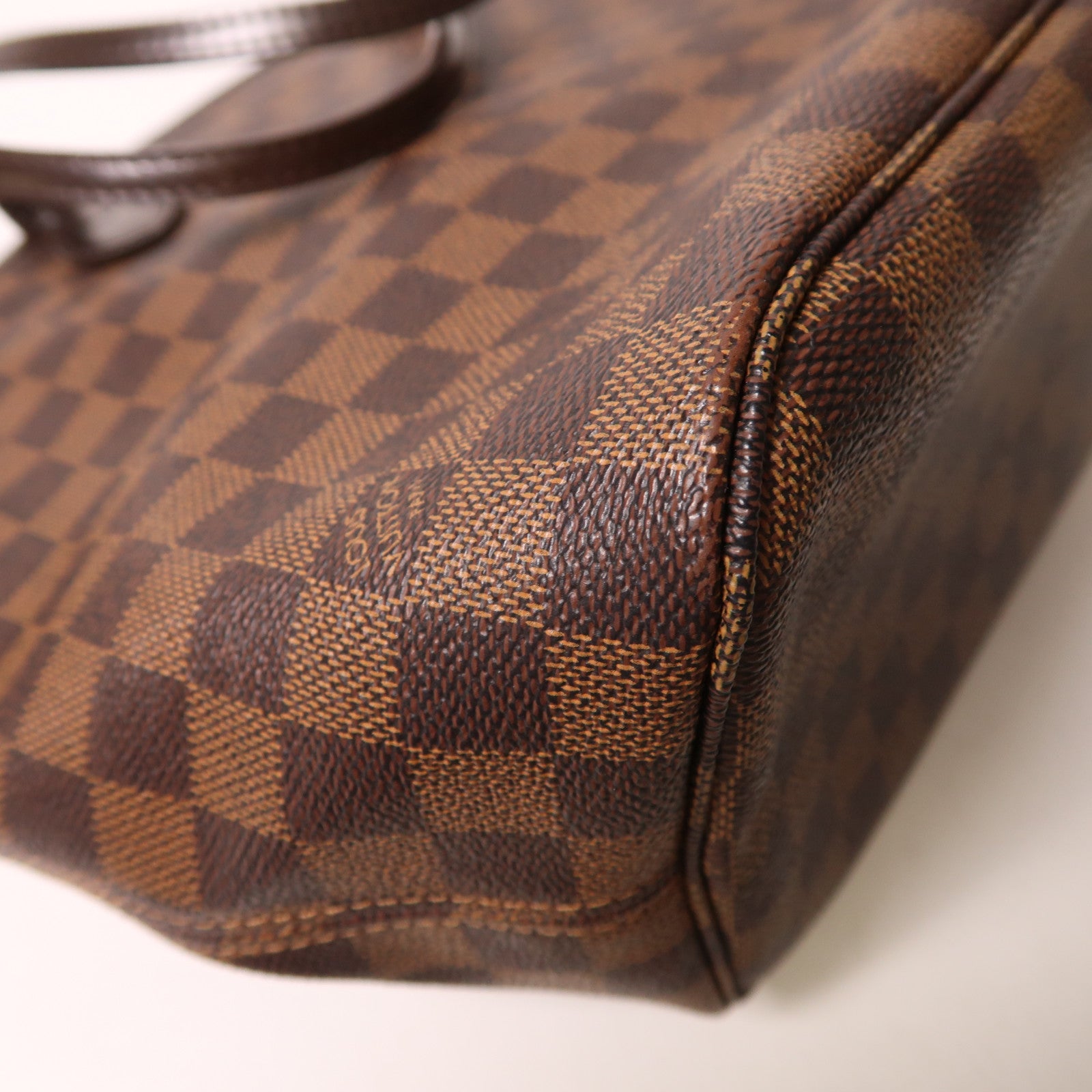LOUIS VUITTON Damier Neverfull MM金扣肩背袋/手挽袋