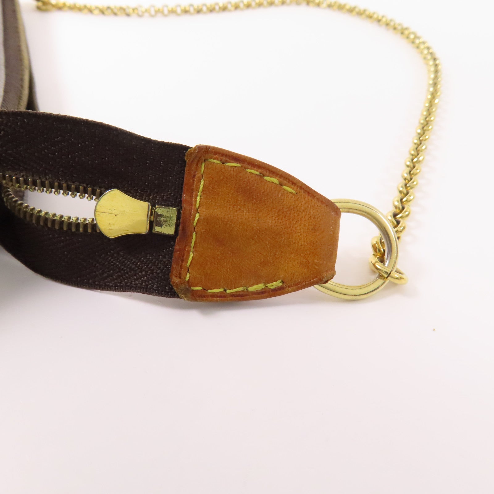 LOUIS VUITTON Monogram Eva金扣鏈帶肩背袋棕色