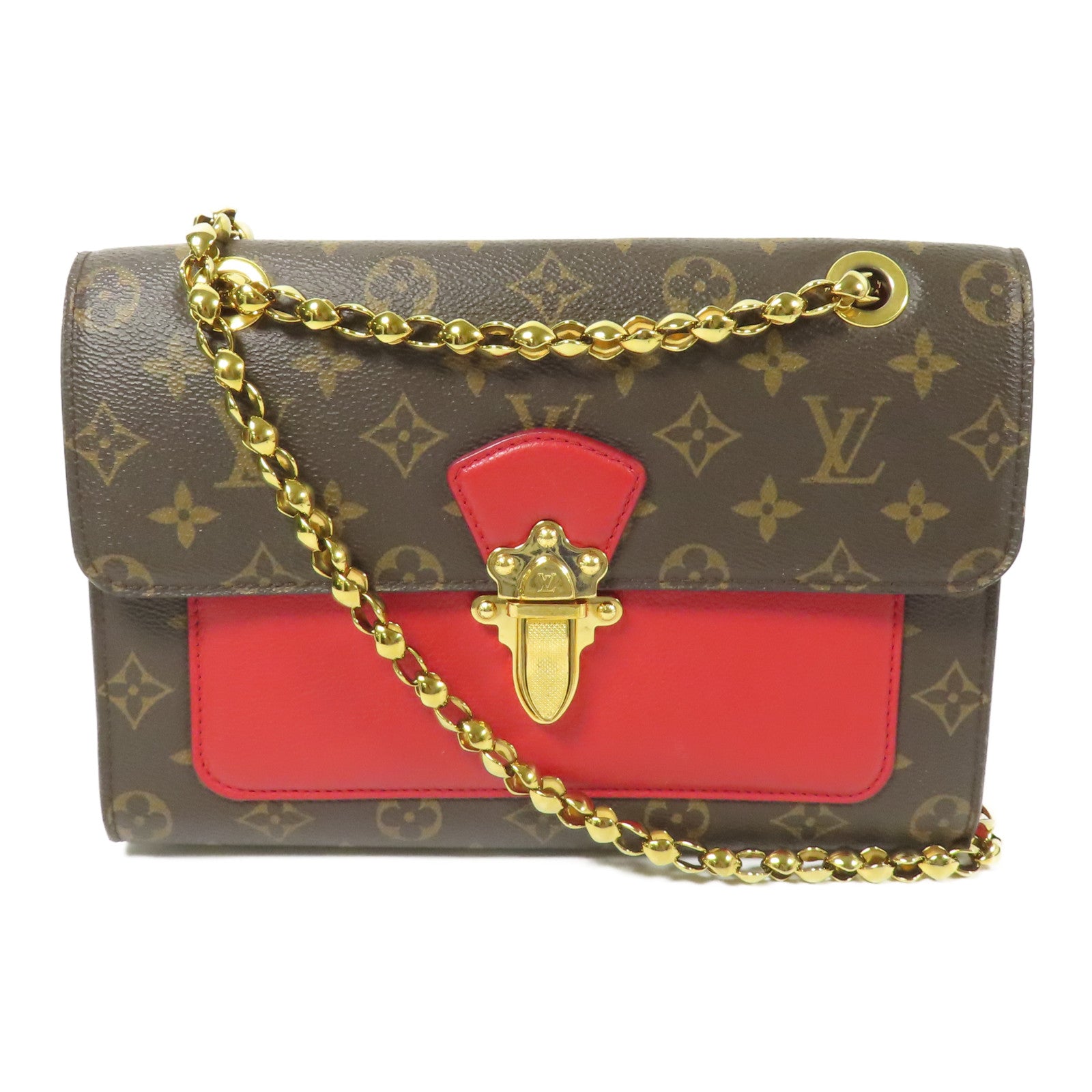 LOUIS VUITTON Monogram Victoire金扣鏈帶肩背袋