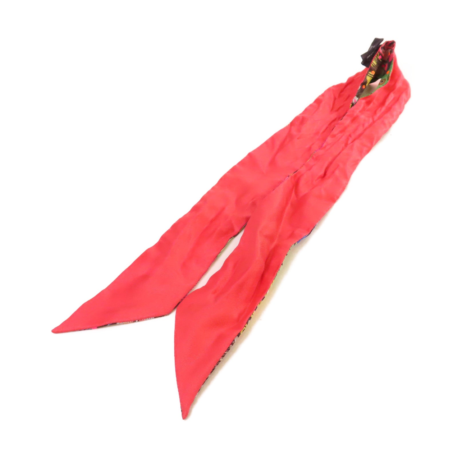 HERMES 絲質Twilly Scarf絲巾粉紅/紫色/彩色