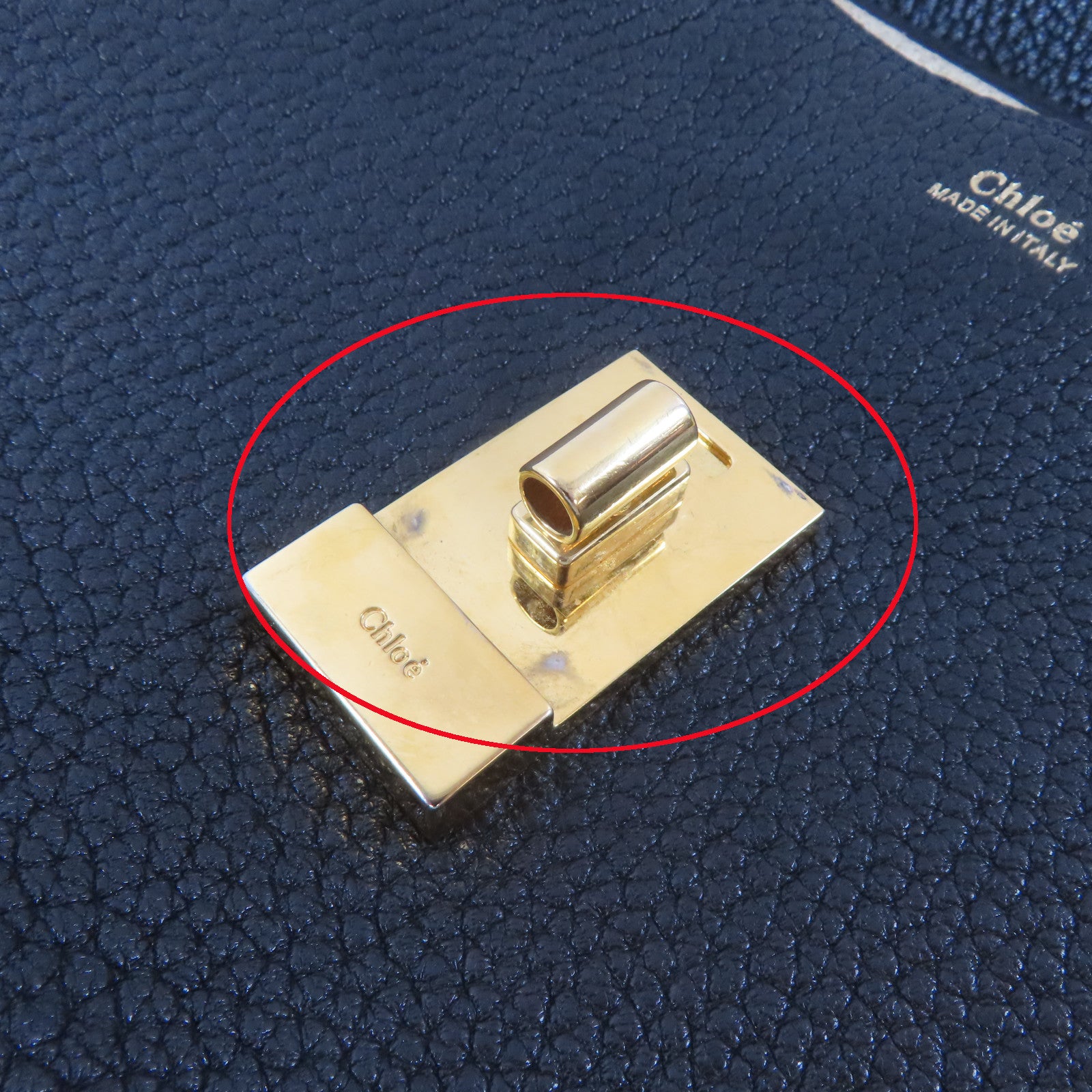 Chloe 牛皮皮革Drew Bag金扣鏈帶肩背袋黑色
