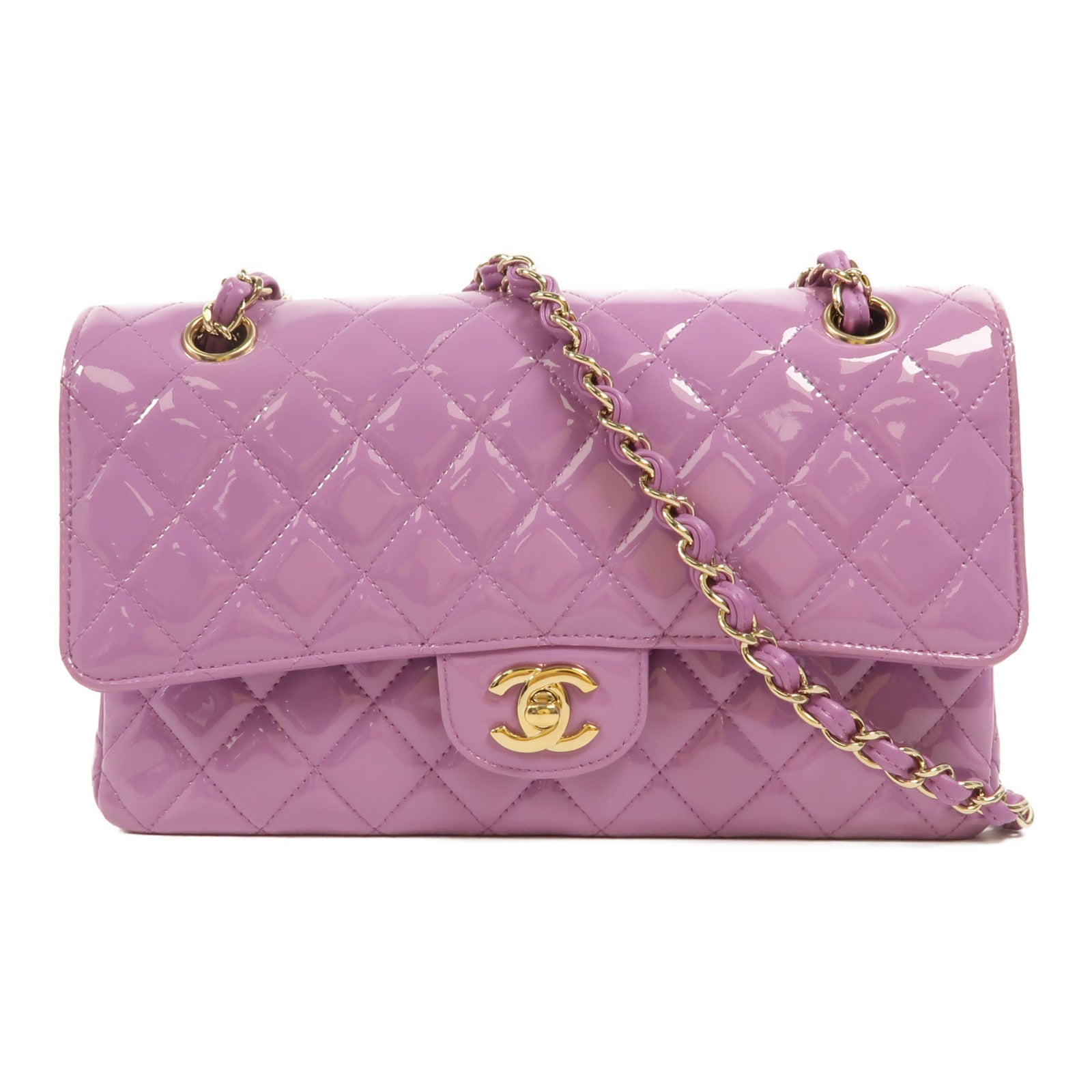 CHANEL 漆皮皮革Classic 25鏈帶肩背袋