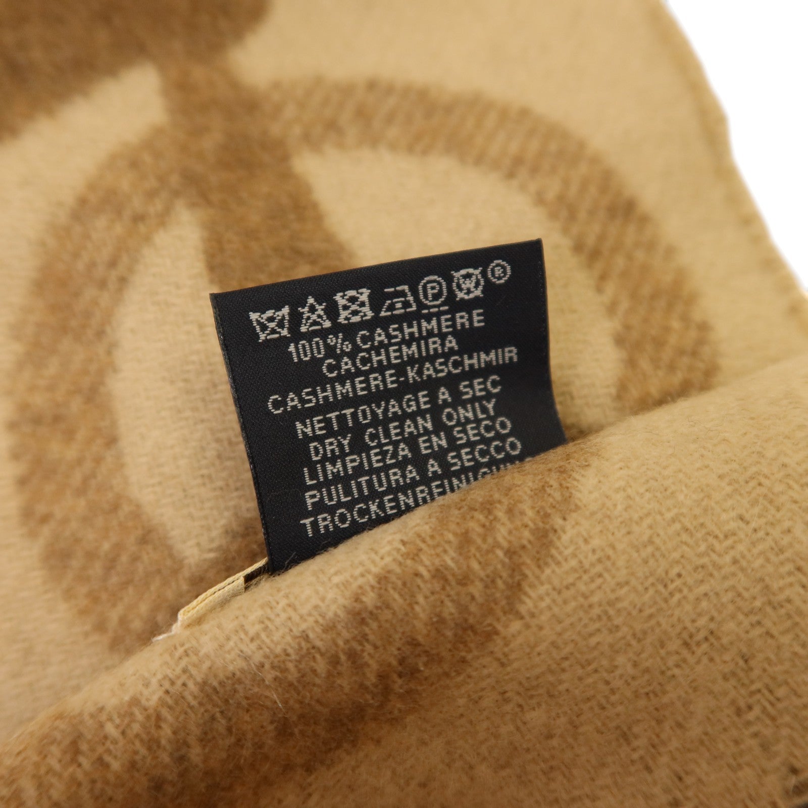 HERMES 羊絨Any Mors Muffler 170X25圍巾Marron Glace/Craie