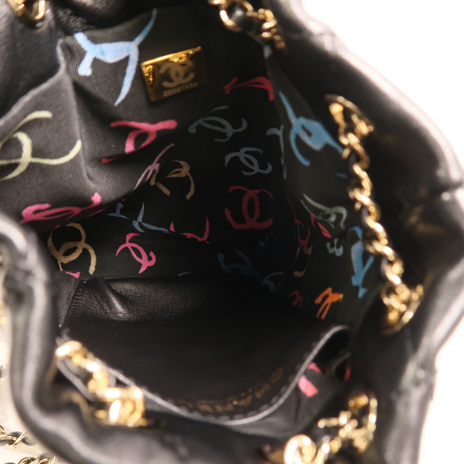 CHANEL 羊皮皮革Rucksack金扣鏈帶背包