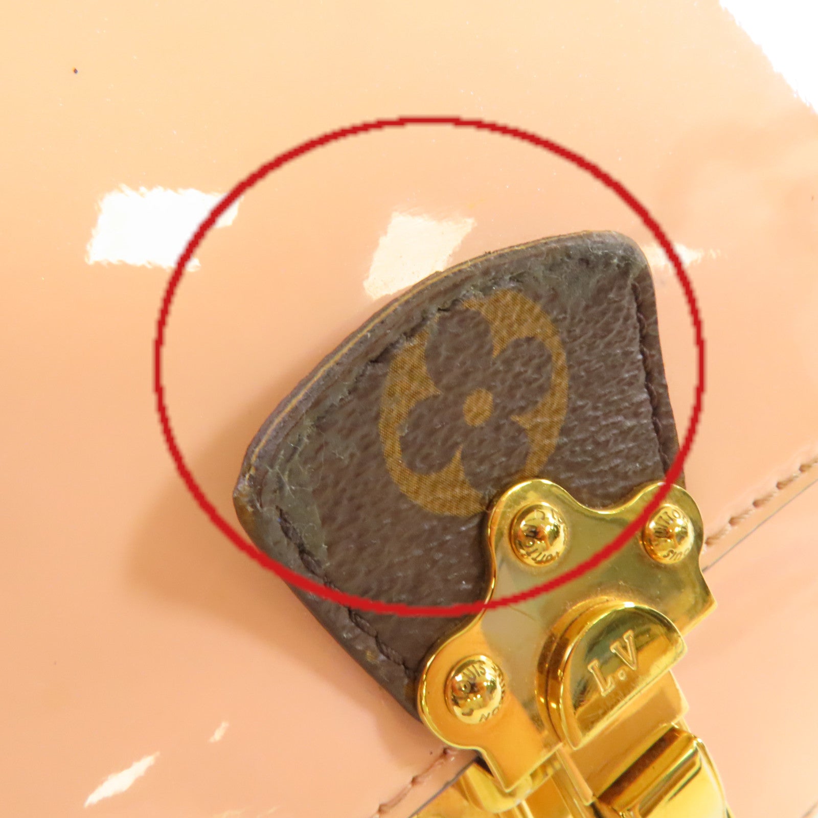 LOUIS VUITTON 【激減優惠】Vernis/Monogram Cherrywood BB 2Way Shoulder Bag金扣手挽肩背兩用袋粉紅色/啡色