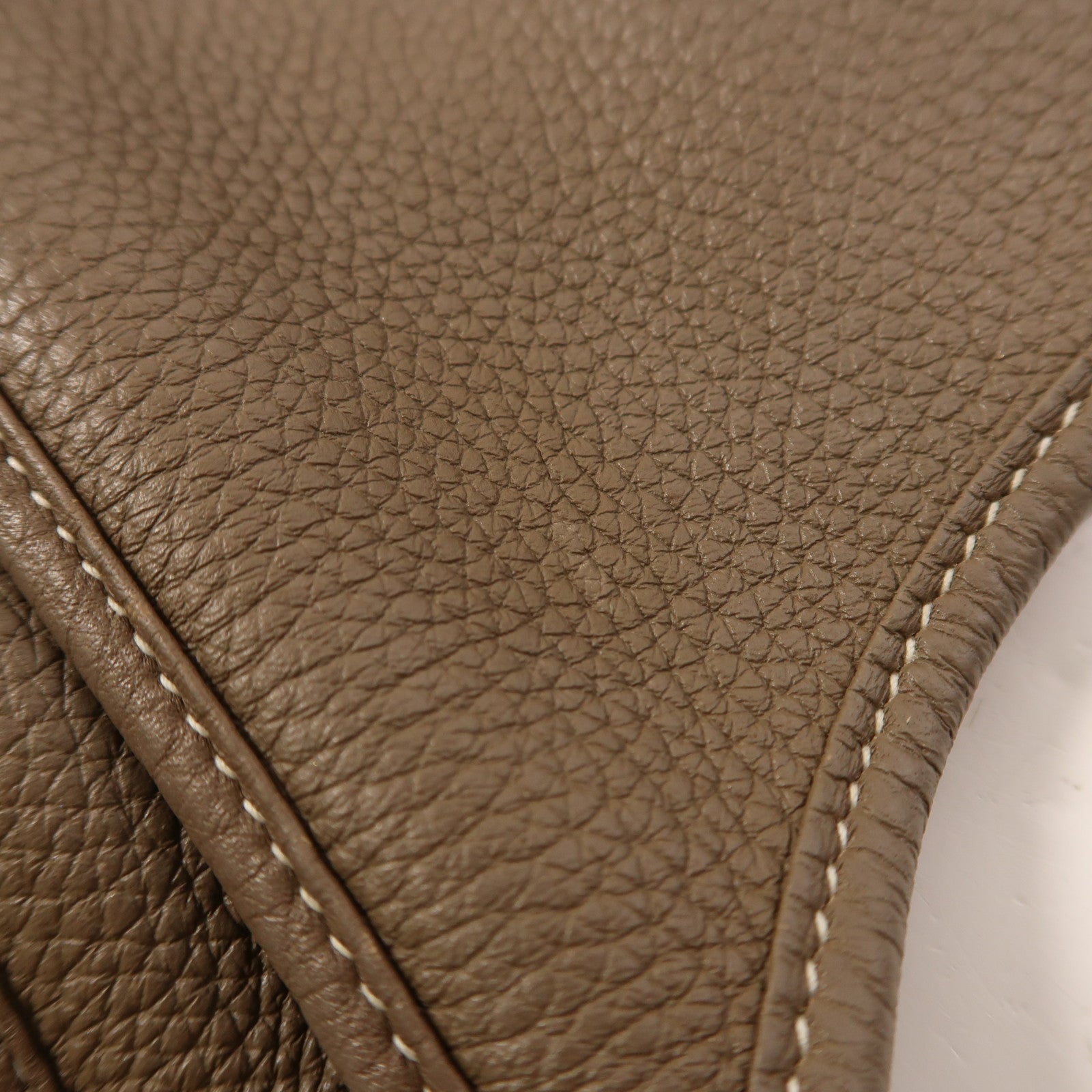 HERMES Clemence皮革Evelyne PM銀扣肩背袋Etoupe