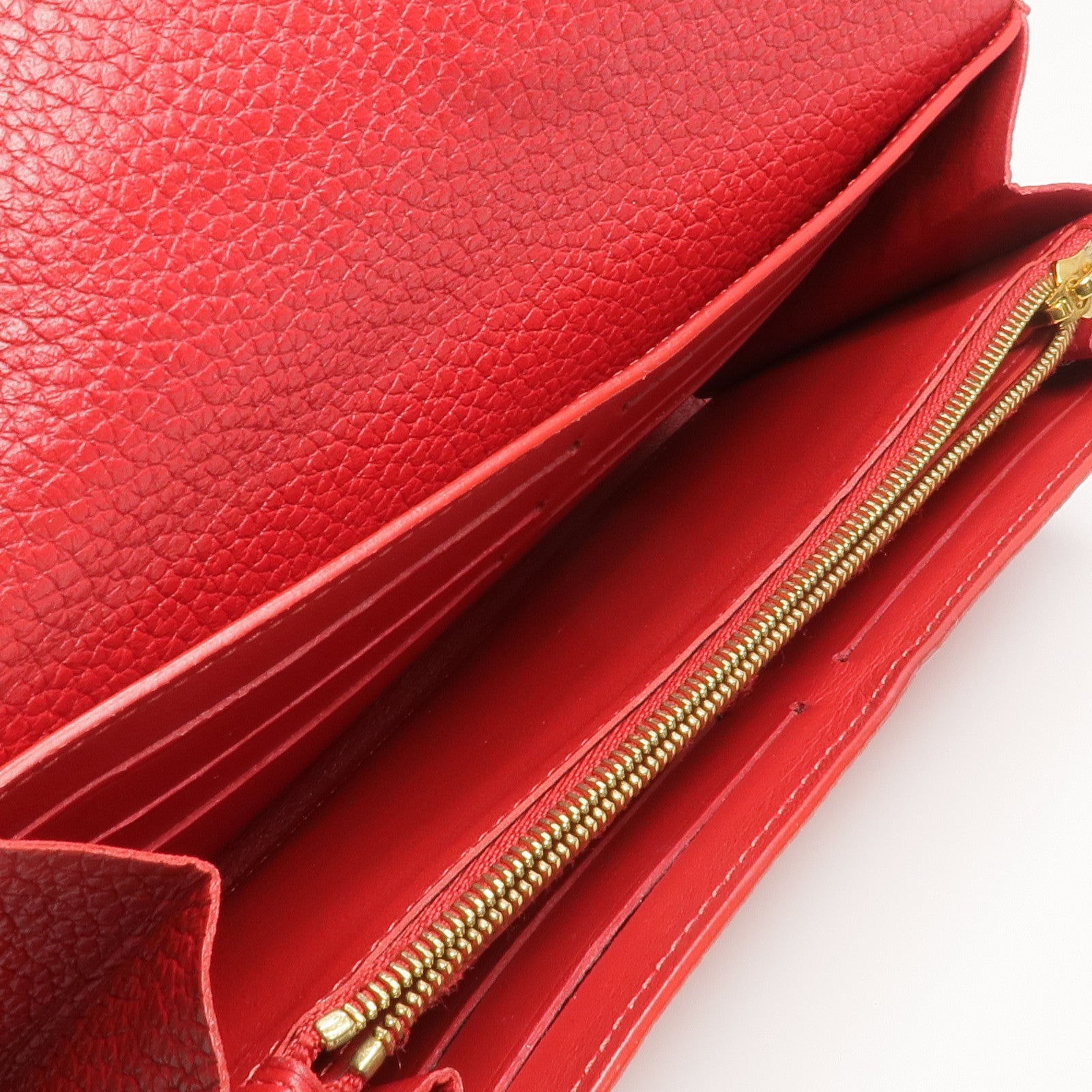 LOUIS VUITTON 牛皮皮革Portefeuille Capucines金扣長錢包