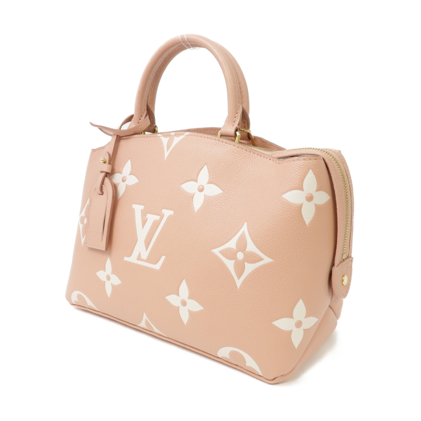 LOUIS VUITTON Monogram Empreinte Petit Palais金扣手挽肩背兩用袋粉紅色