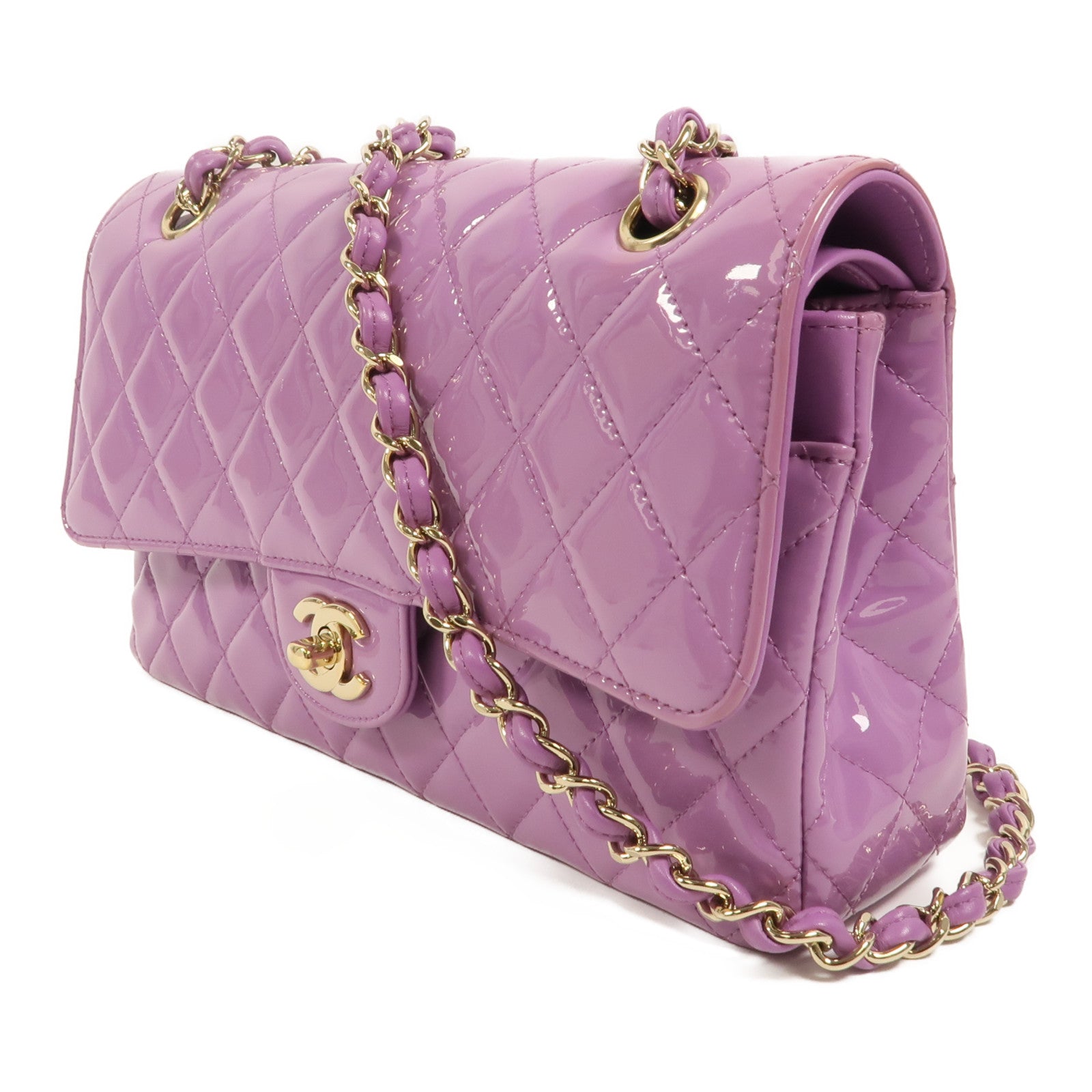 CHANEL 漆皮皮革Classic 25鏈帶肩背袋