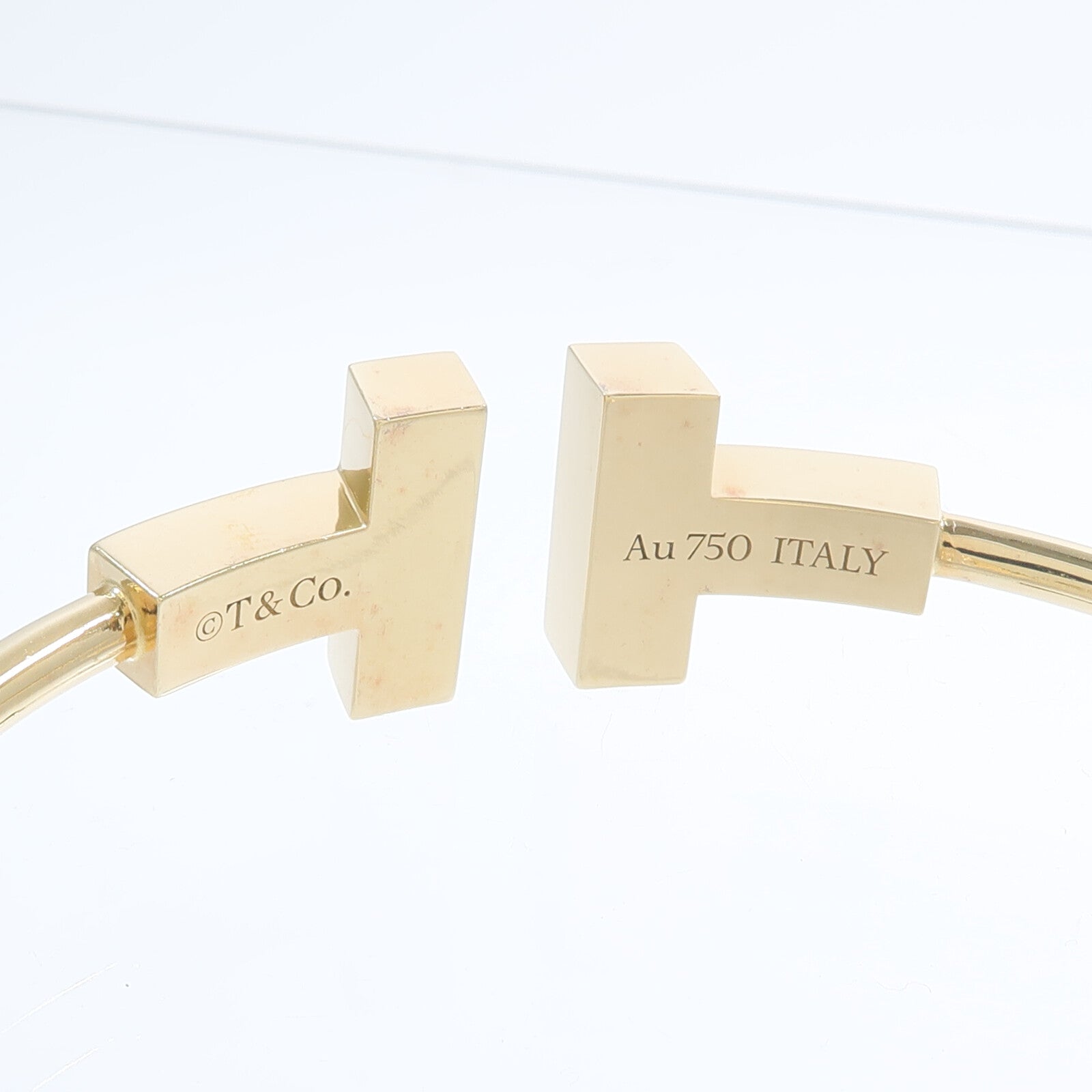 TIFFANY＆CO 18K黃金Turquoise T Wire Bracelet綠松石手鐲