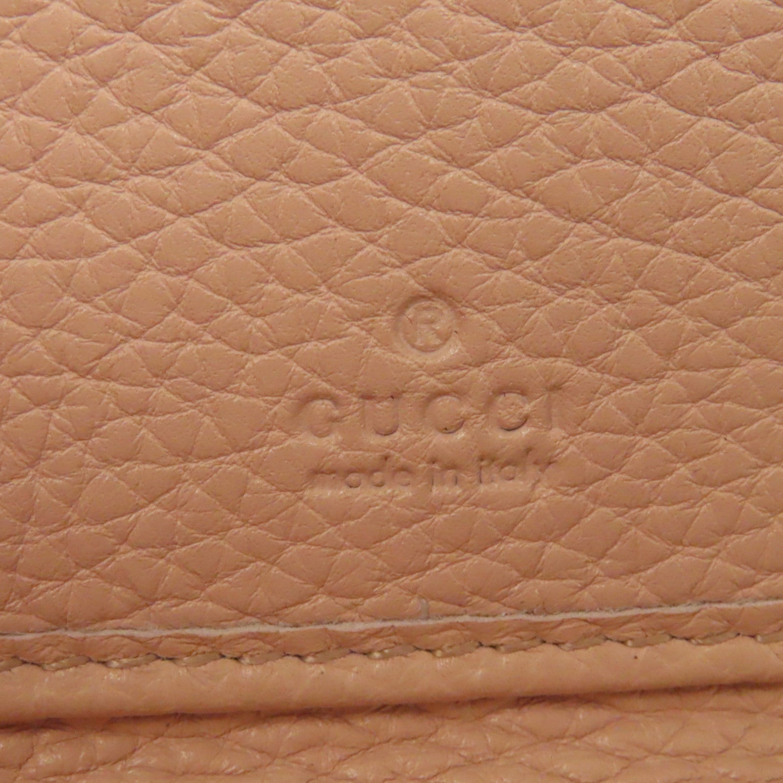 GUCCI 【激減優惠】牛皮皮革Blind For Lobe Wristlet Wallet金扣L形拉鍊長錢包粉紅色