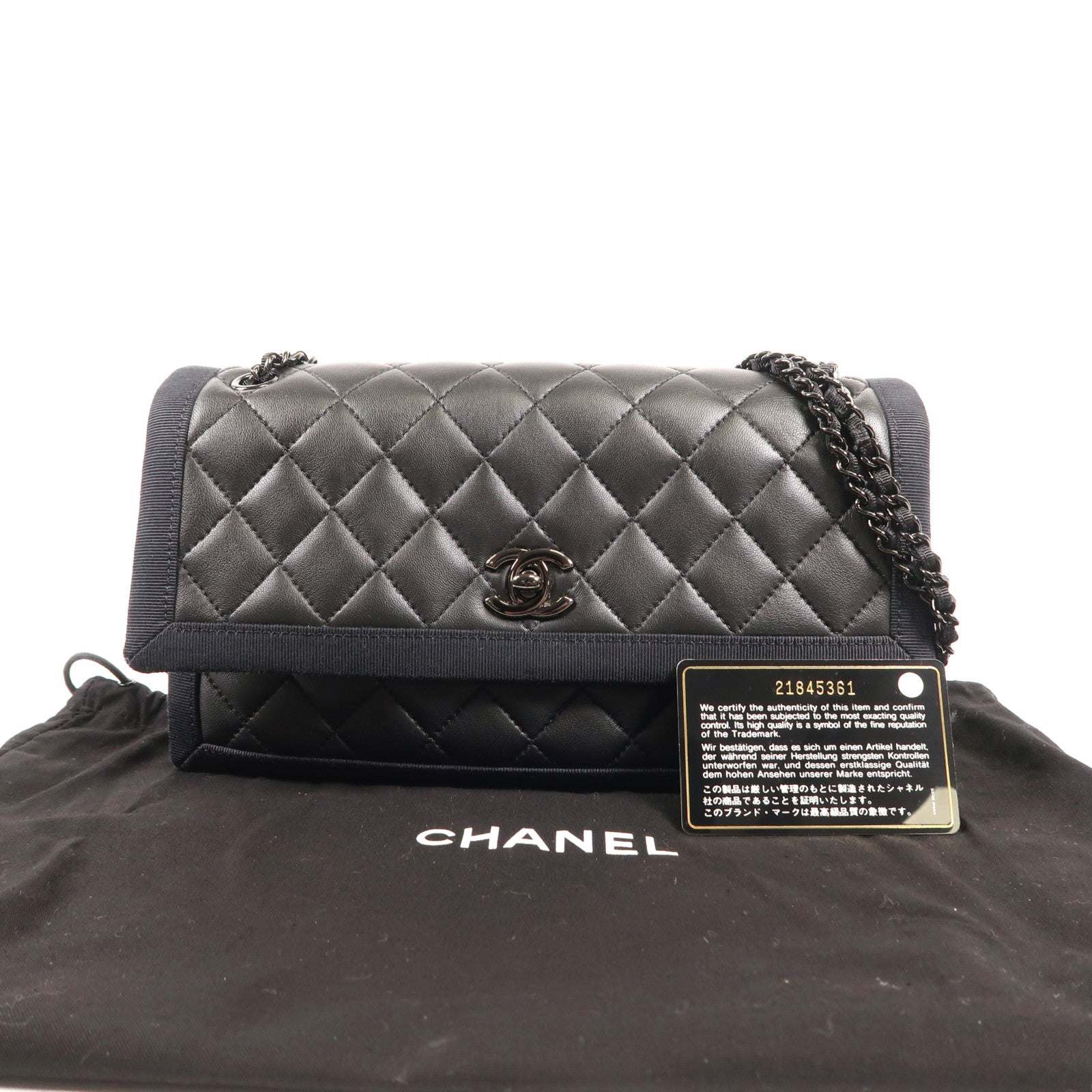 CHANEL 牛皮皮革Chain Shoulder鏈帶肩背袋