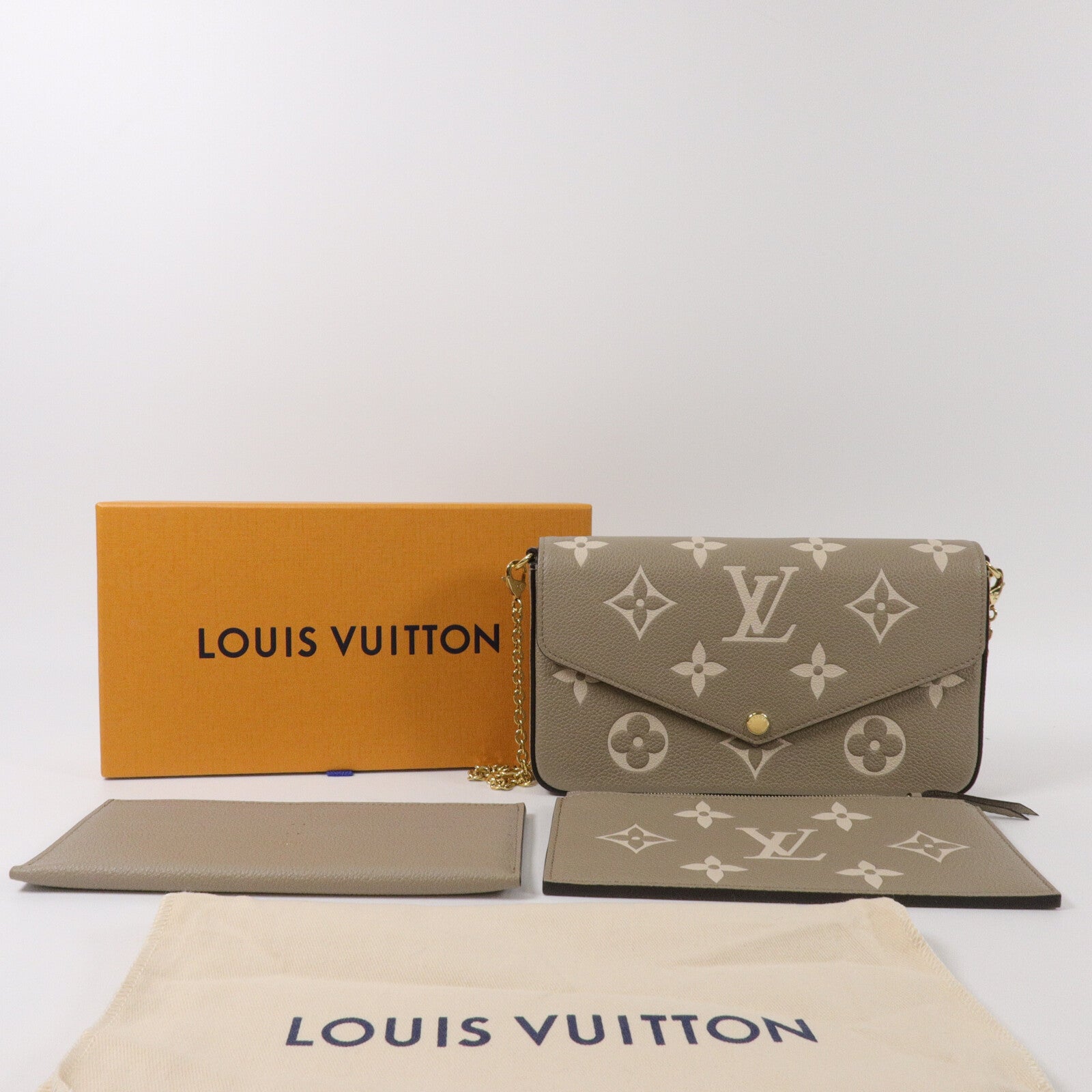 LOUIS VUITTON Monogram Empreinte Felicie Pochette鏈帶肩背袋
