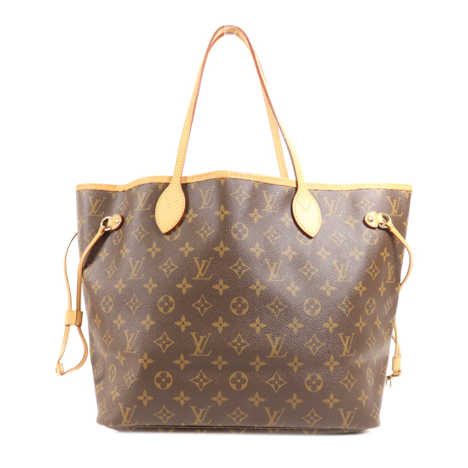 LOUIS VUITTON Monogram Neverfull MM金扣手挽袋