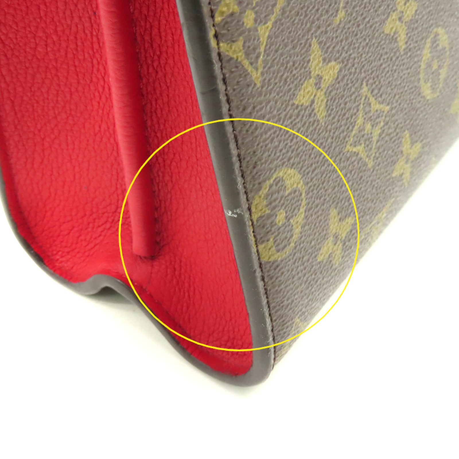 LOUIS VUITTON Monogram Victoire Chain Shoulder Bag金扣連帶肩背袋啡色/紅色