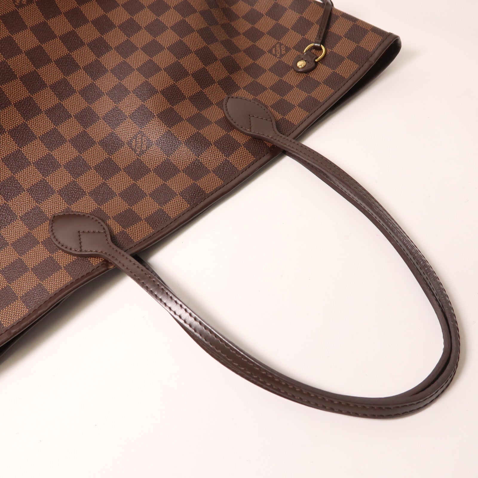 LOUIS VUITTON Damier Neverfull MM金扣肩背袋/手挽袋