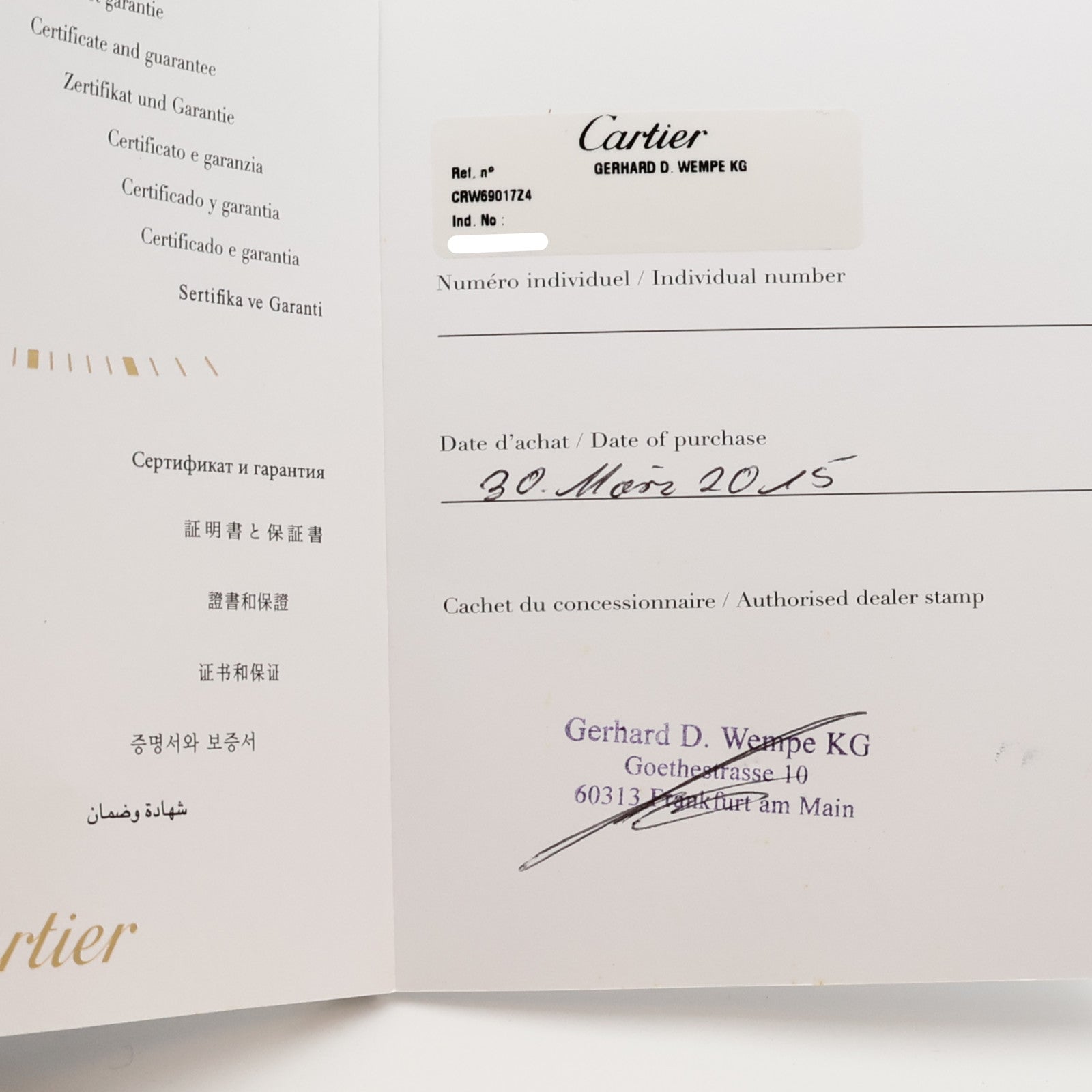 CARTIER Ballon Blue CRW9017Z4