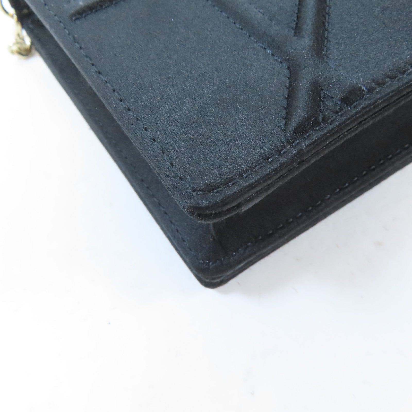 Dior 絲質Diorama Bag金扣鏈帶肩背袋黑色