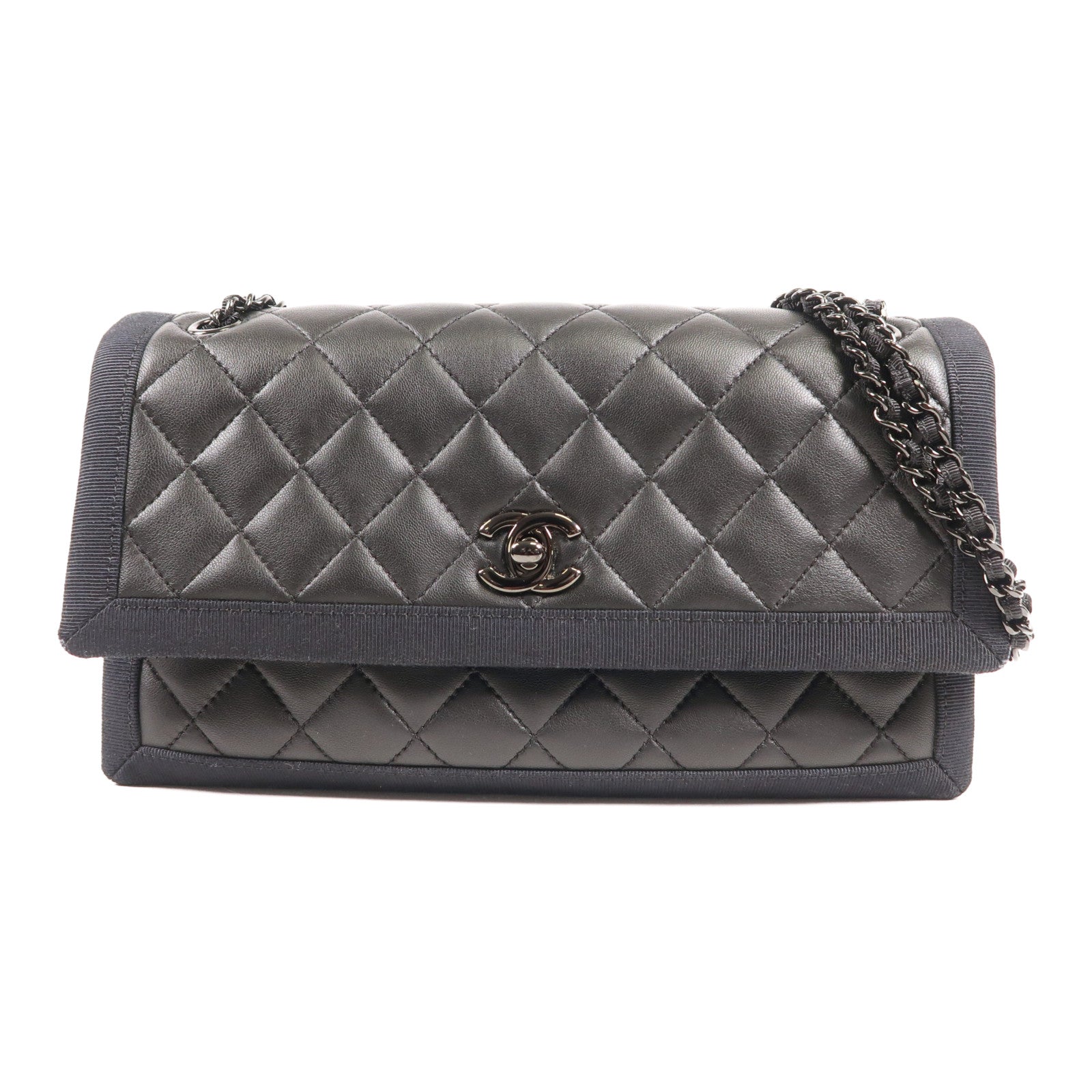 CHANEL 牛皮皮革Chain Shoulder鏈帶肩背袋