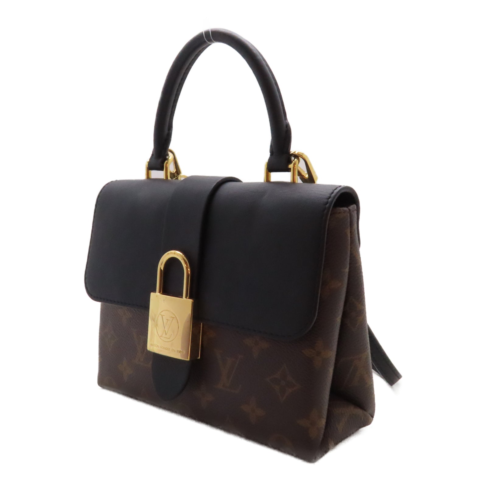 LOUIS VUITTON 【激減優惠】Monogram Locky BB金扣手挽肩背兩用袋黑色/啡色