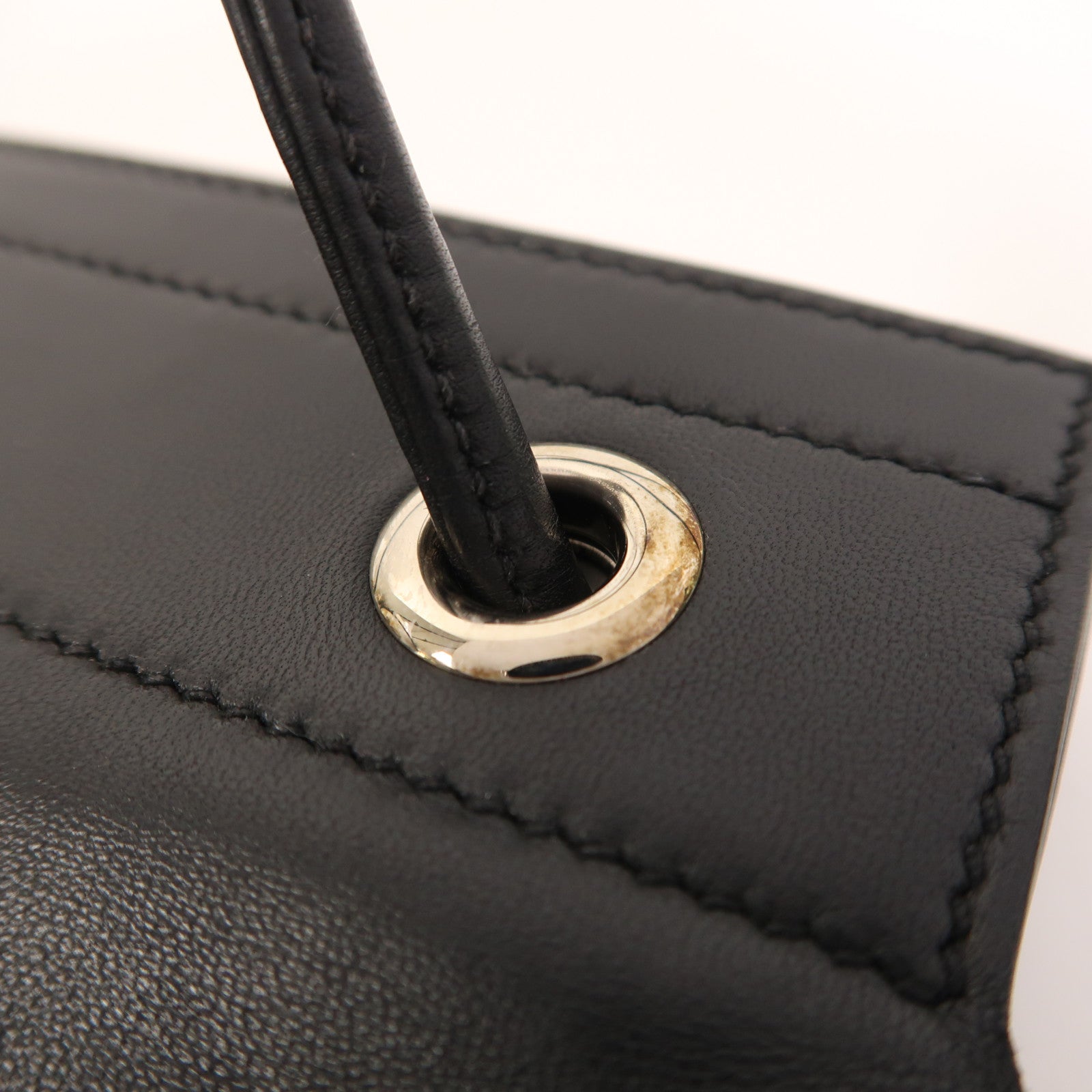 HERMES Swift皮革Aline Mini銀扣肩背袋Noir