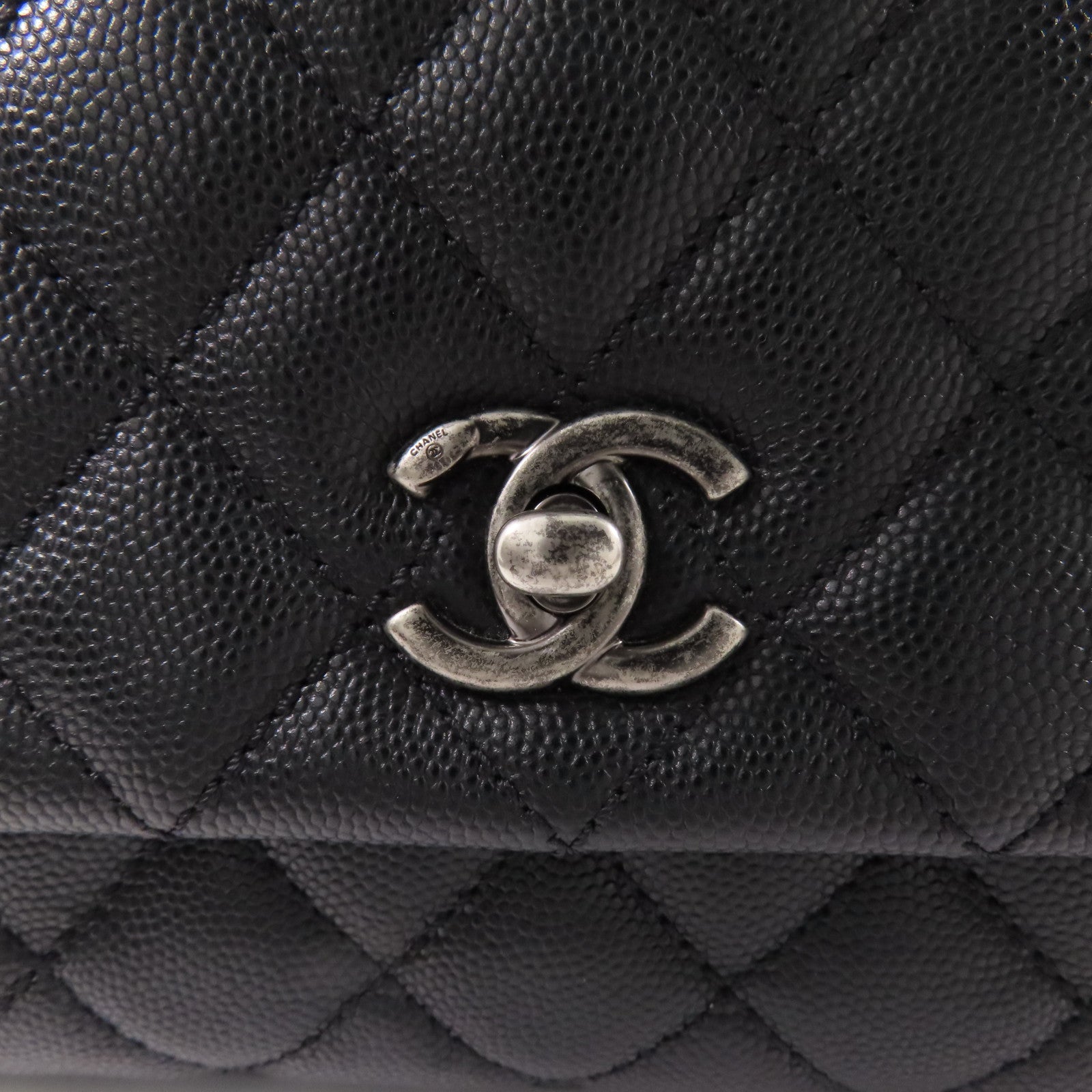 CHANEL 牛皮/蜥蝪皮革Coco Handle Small手挽肩背兩用袋