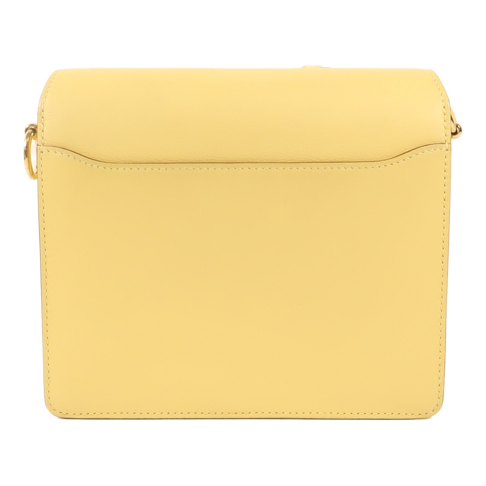 HERMES Swift皮革Mini Roulis金扣肩背袋Jaune Bourgeon