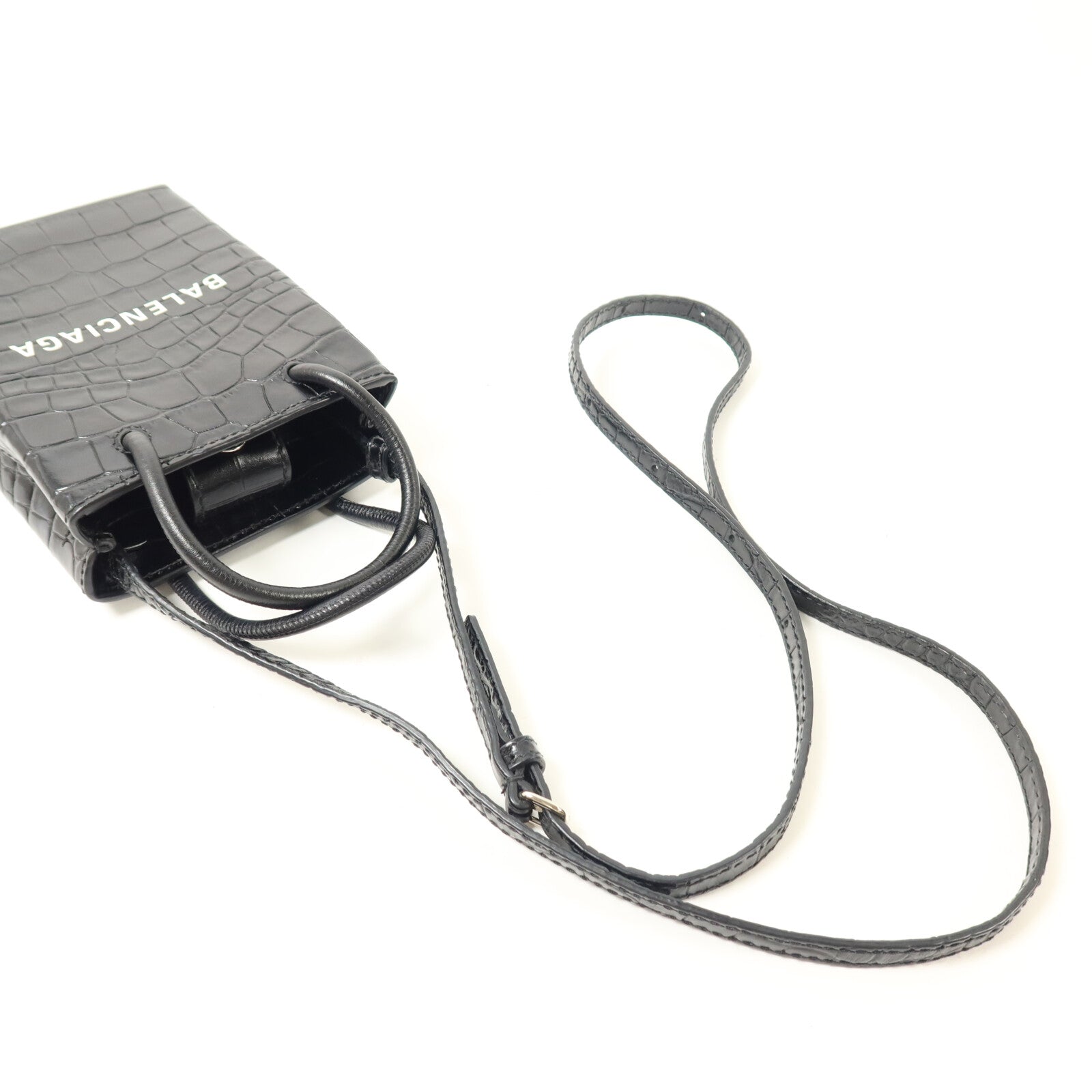 BALENCIAGA 牛皮皮革Mini Shopping Phone Holder Bag手挽肩背兩用袋