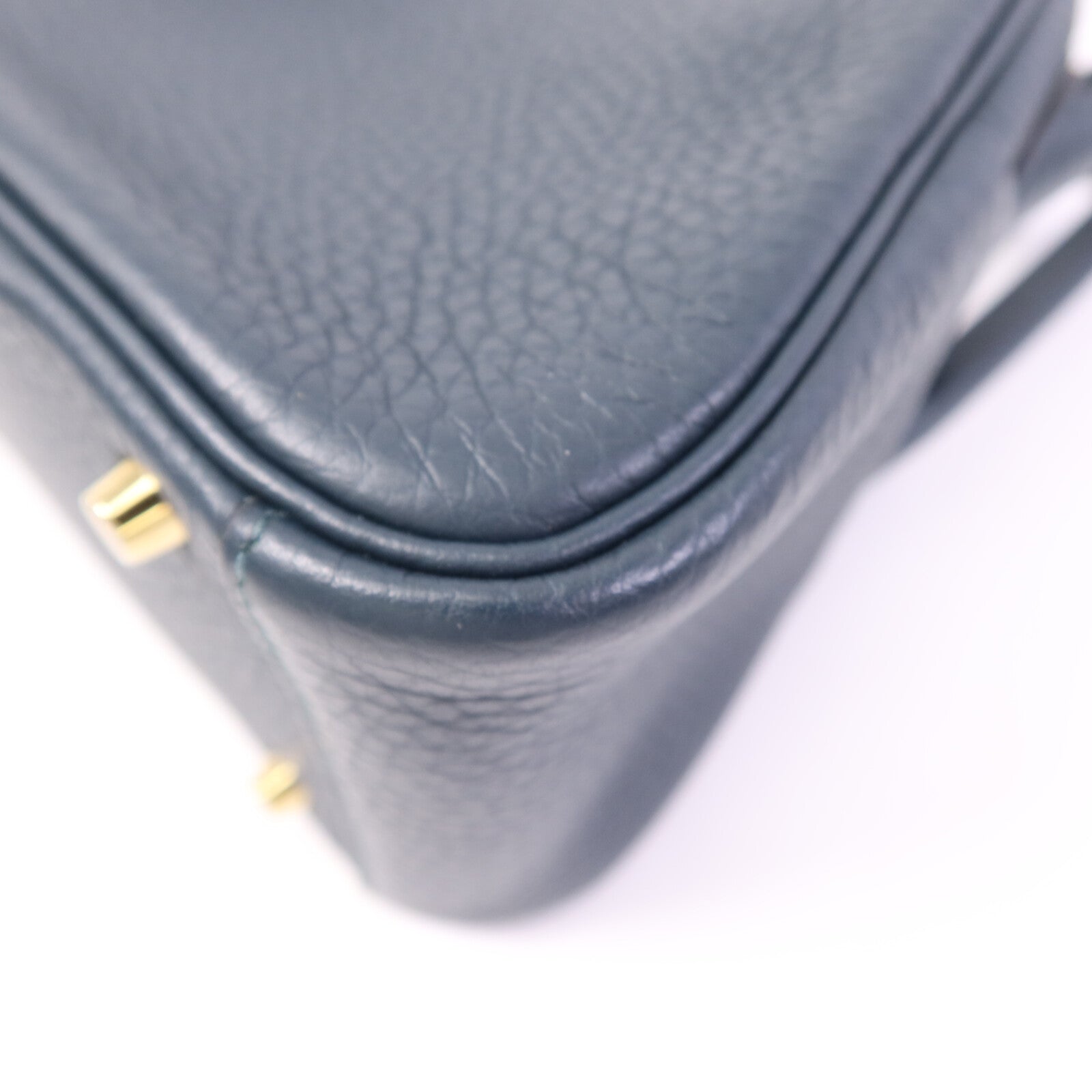 HERMES Clemence皮革Mini Lindy金扣手挽肩背兩用袋Vert Cypres
