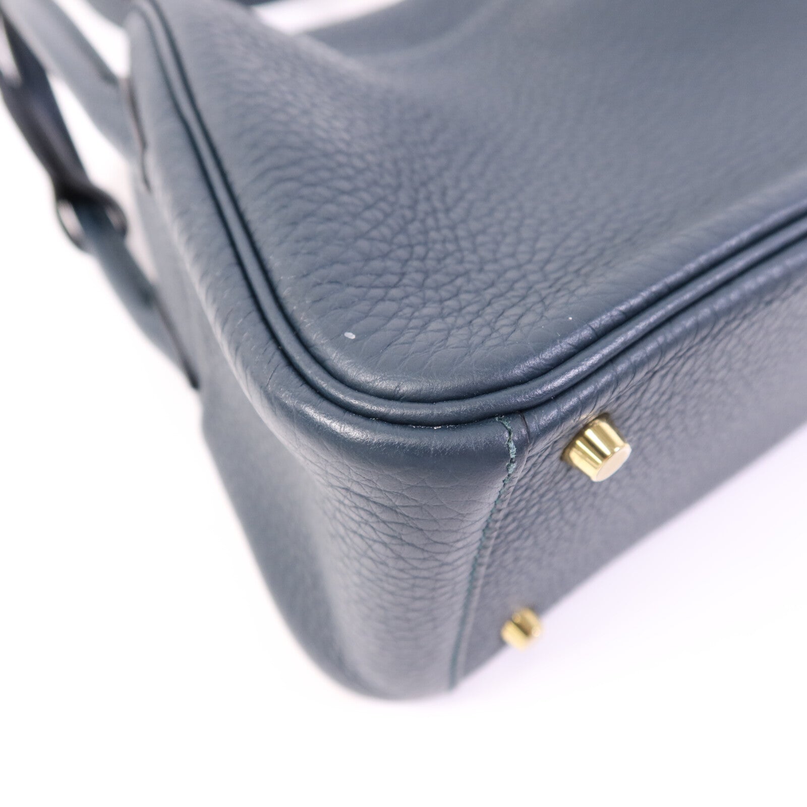 HERMES Clemence皮革Mini Lindy金扣手挽肩背兩用袋Vert Cypres