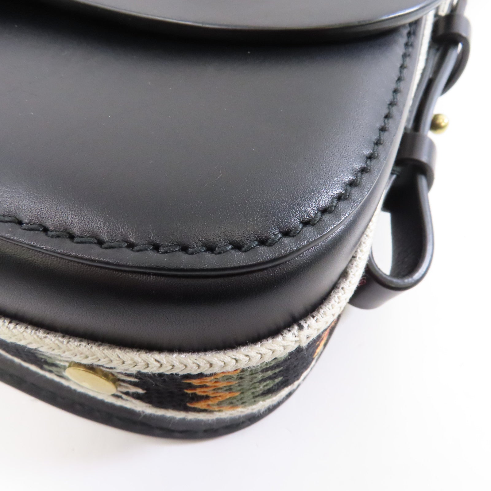 Dior 牛皮皮革Diorodeo Flap Bag金扣手挽肩背兩用袋黑色/多色