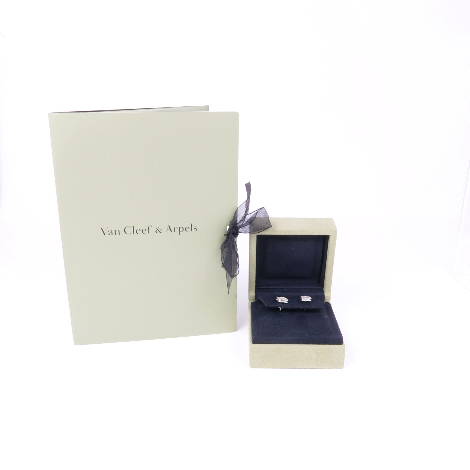 Van Cleef & Arpels 18K白金Sweet Alhambra珍珠母貝耳環