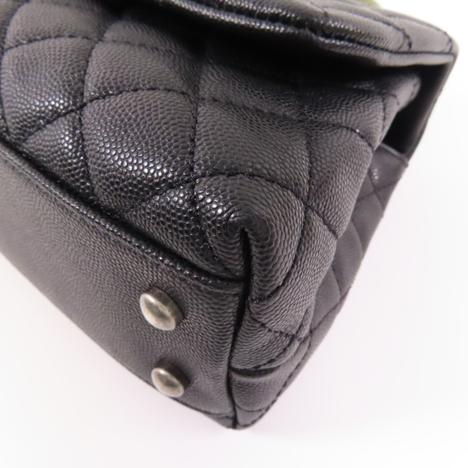 CHANEL 牛皮/蜥蝪皮革Coco Handle Small手挽肩背兩用袋