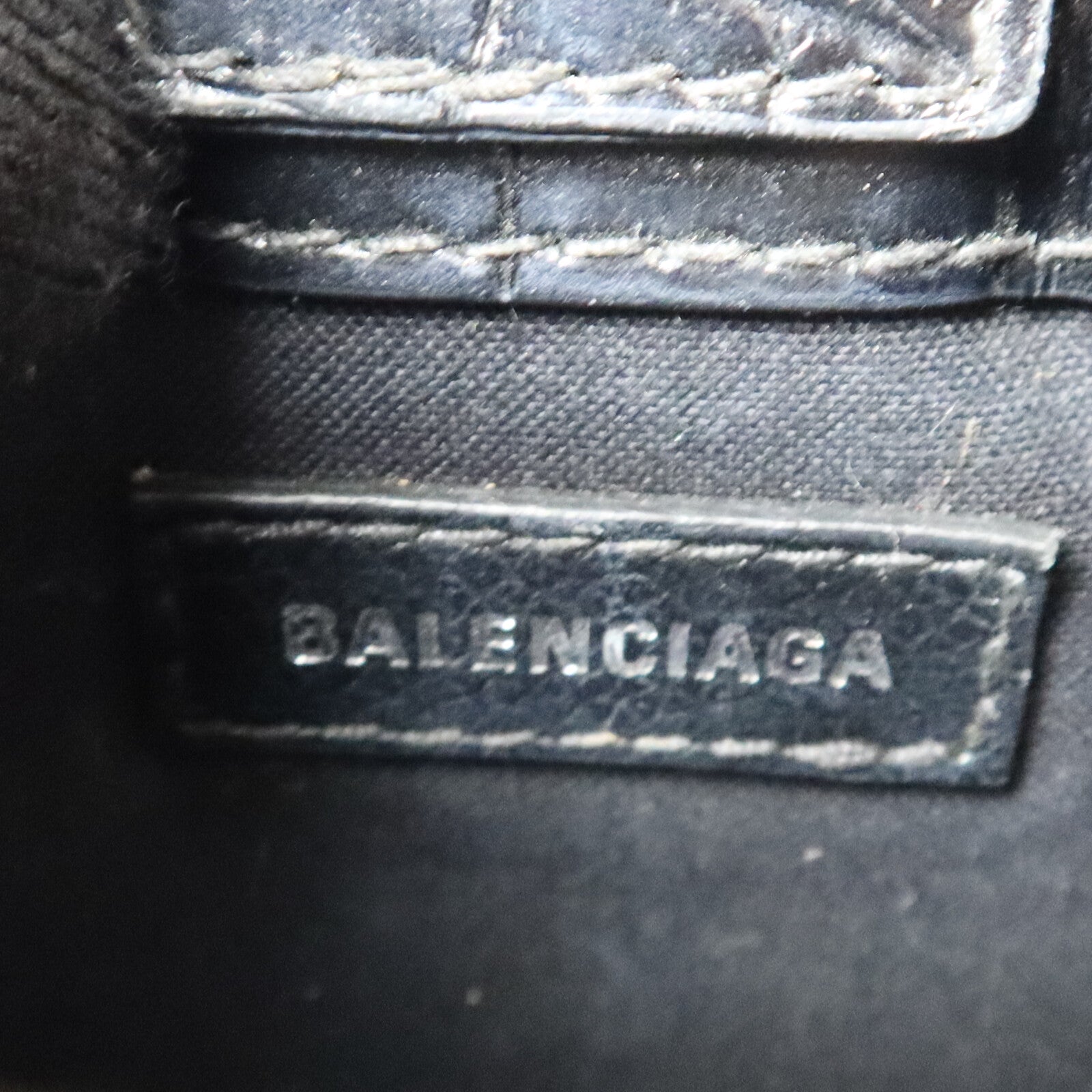 BALENCIAGA 牛皮皮革Mini Shopping Phone Holder Bag手挽肩背兩用袋