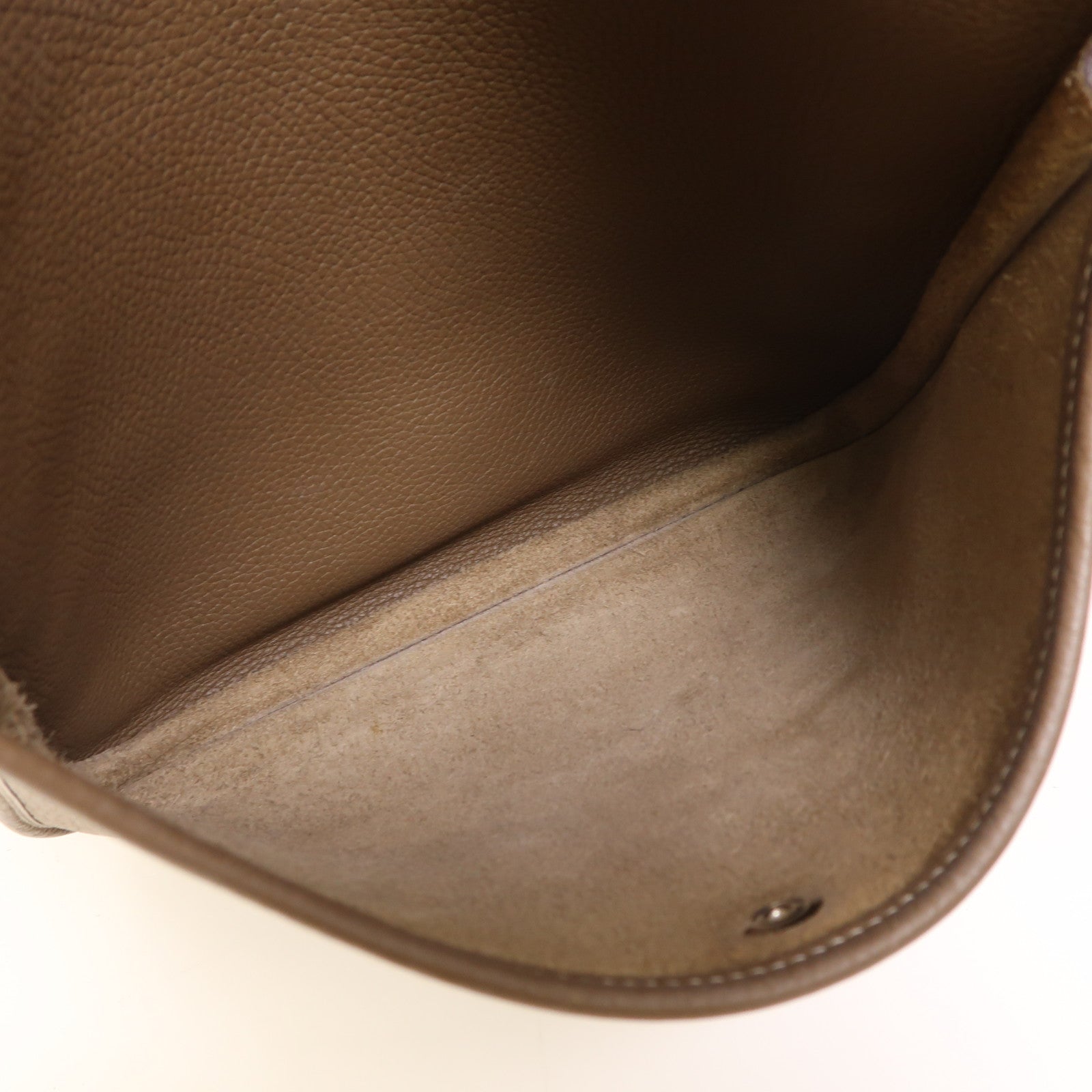 HERMES Clemence皮革Evelyne PM銀扣肩背袋Etoupe