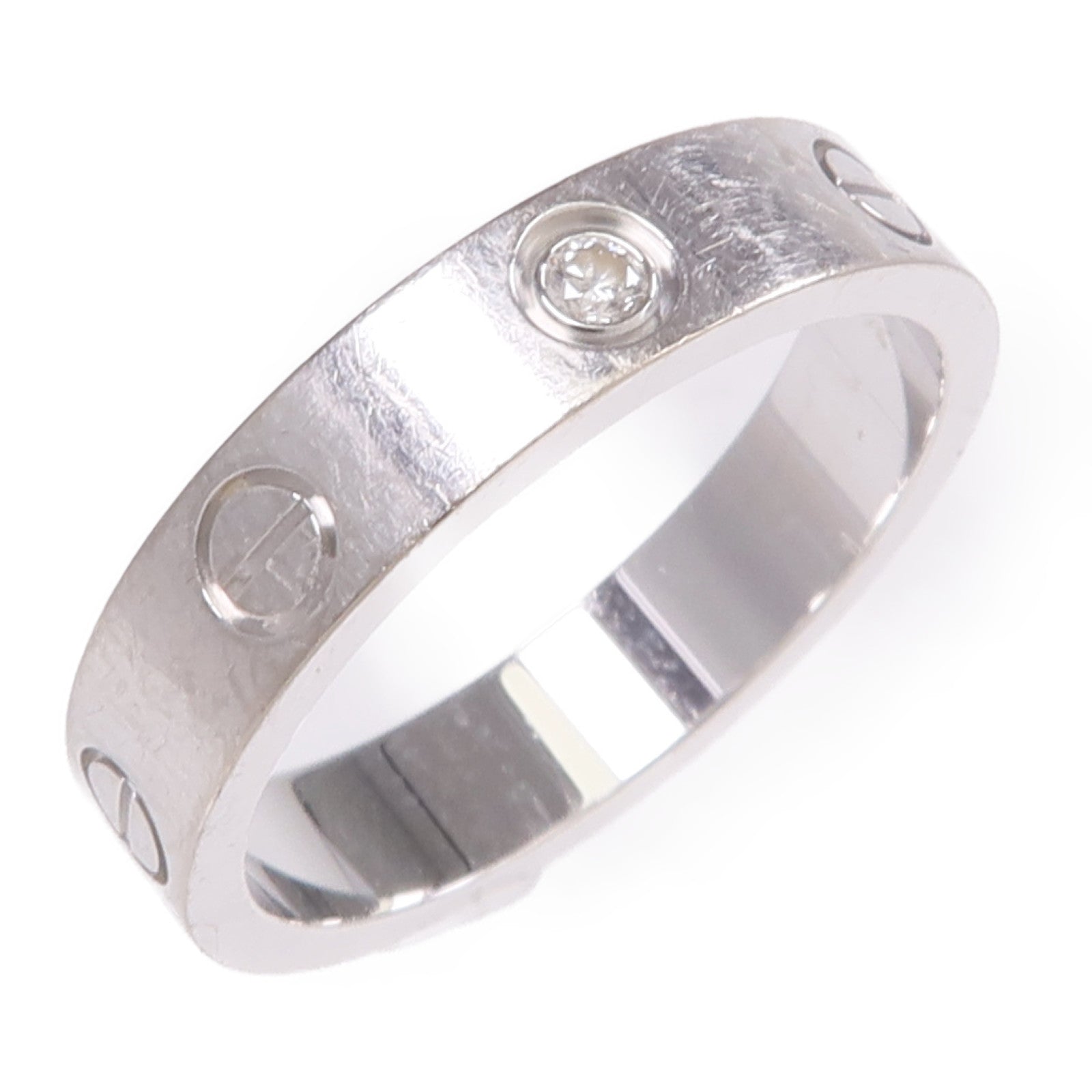 CARTIER 18K白金Love Ring 1P Diamond鑽石戒指