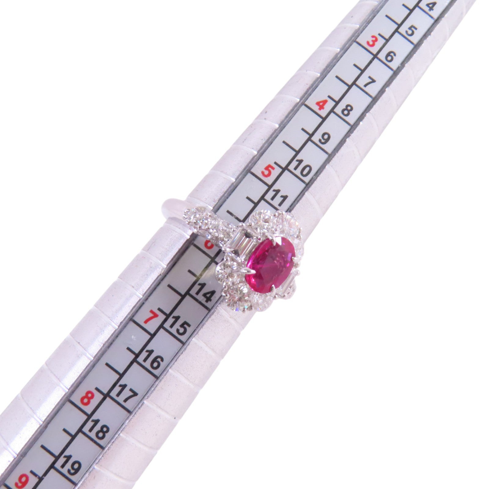 JEWELRY PT900鉑金/紅寶石/鑽石Ruby Diamond Ring戒指US#5.75