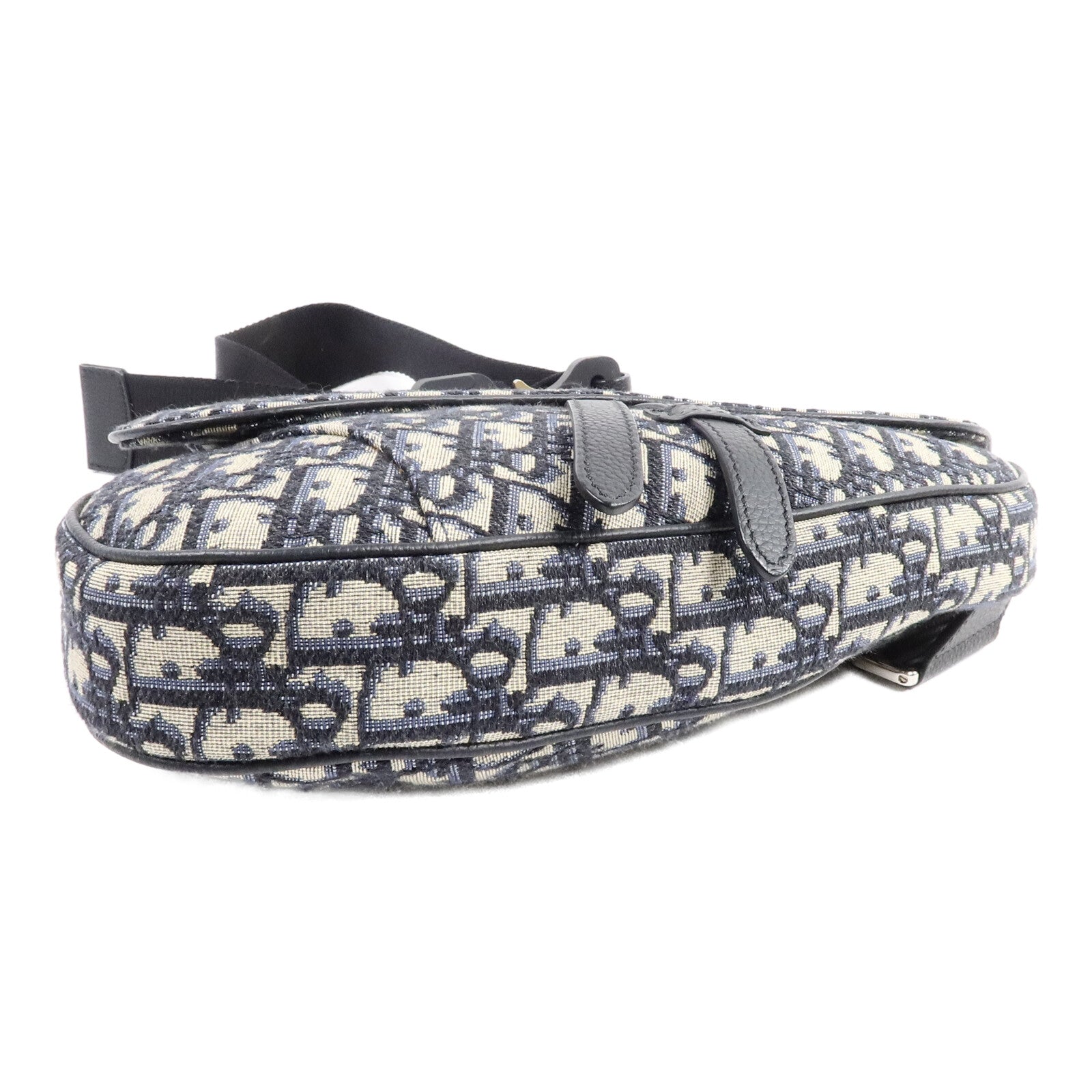 Dior 帆布Saddle Bag銀扣肩背袋