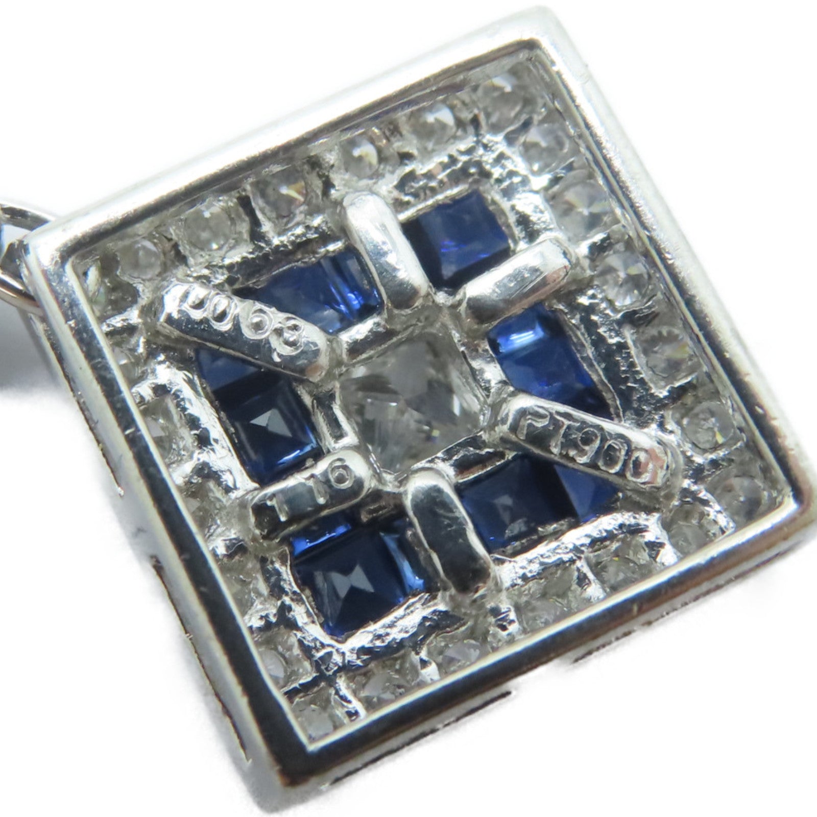 JEWELRY PT900鉑金/18K白金Sapphire Necklace 1.16ct藍寶石/0.63ct鑚石項鏈