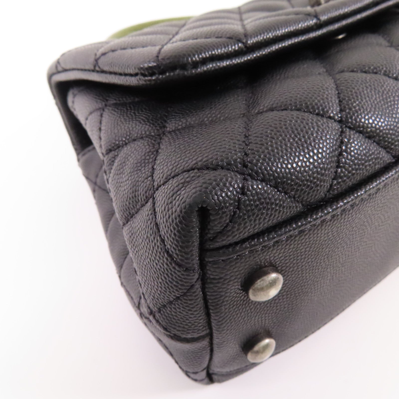 CHANEL 牛皮/蜥蝪皮革Coco Handle Small手挽肩背兩用袋