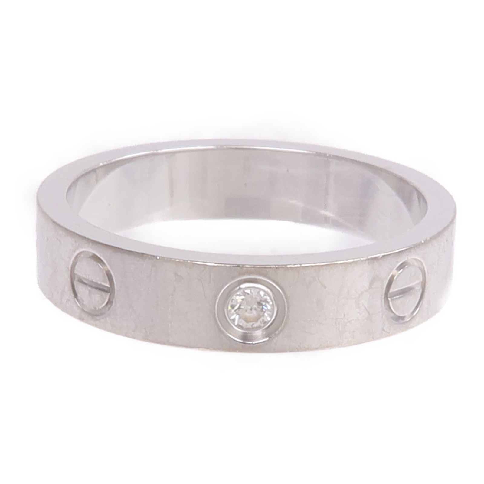 CARTIER 18K白金Love Ring 1P Diamond鑽石戒指
