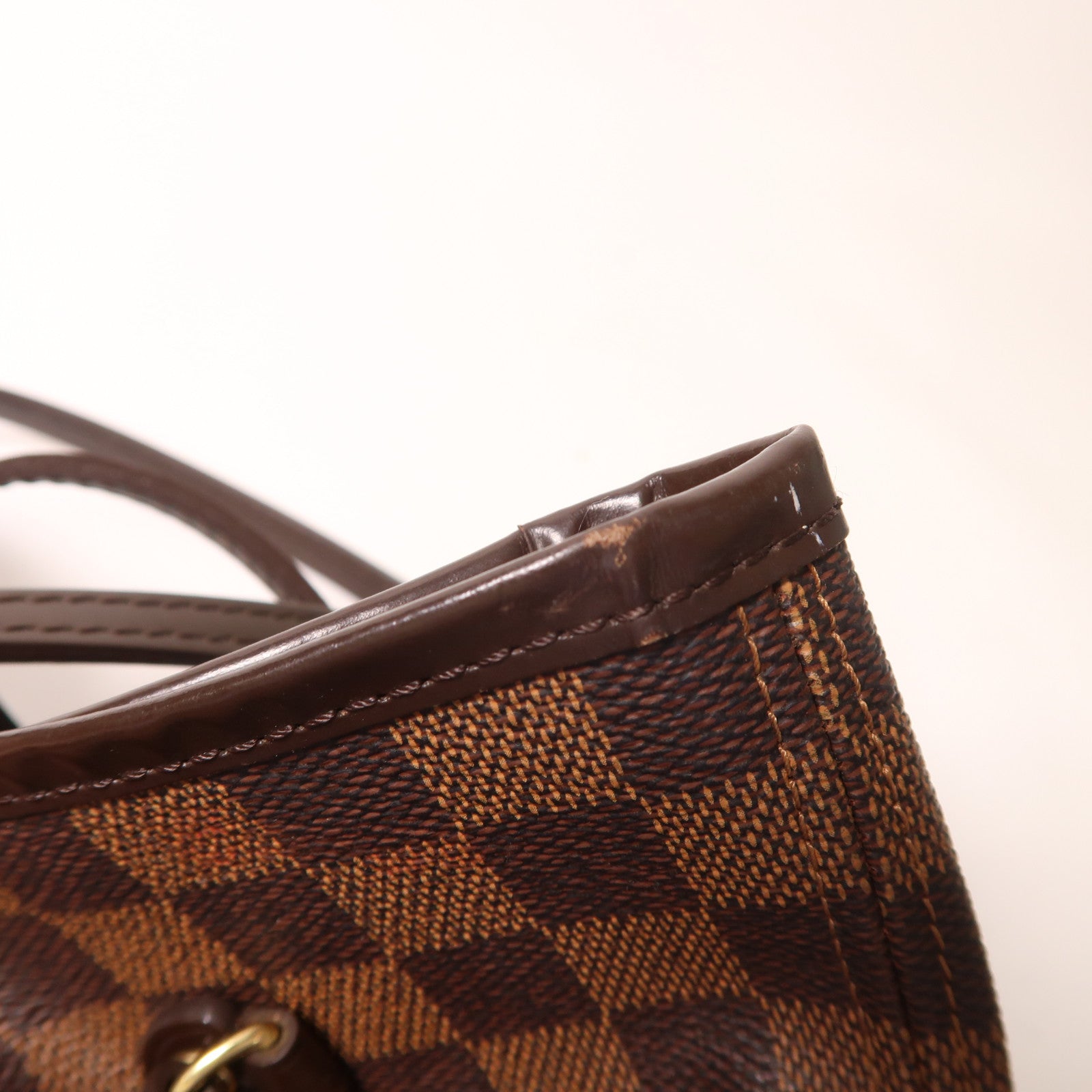 LOUIS VUITTON Damier Neverfull MM金扣肩背袋/手挽袋