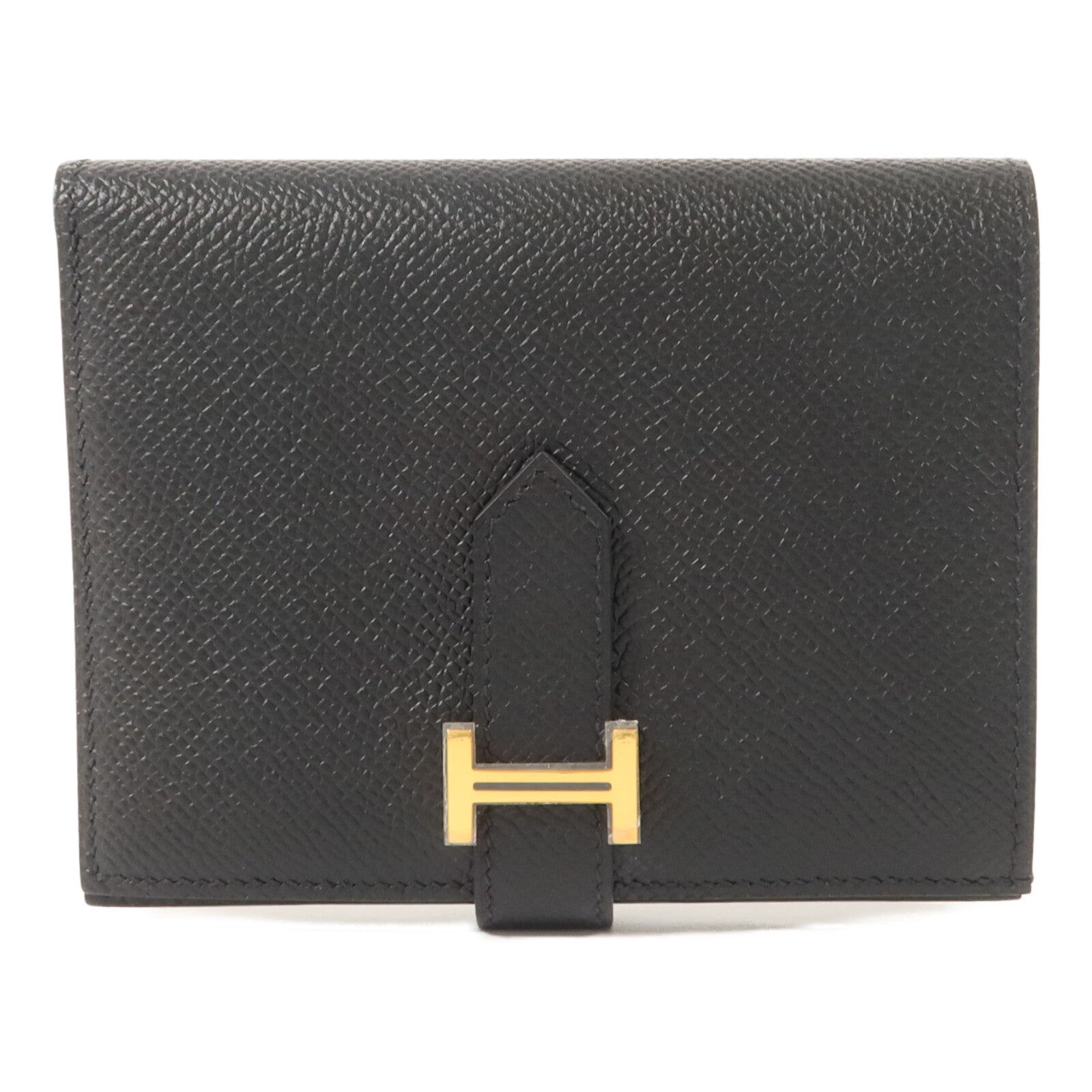 HERMES Epsom皮革Bearn Compact Wallet錢包Noir