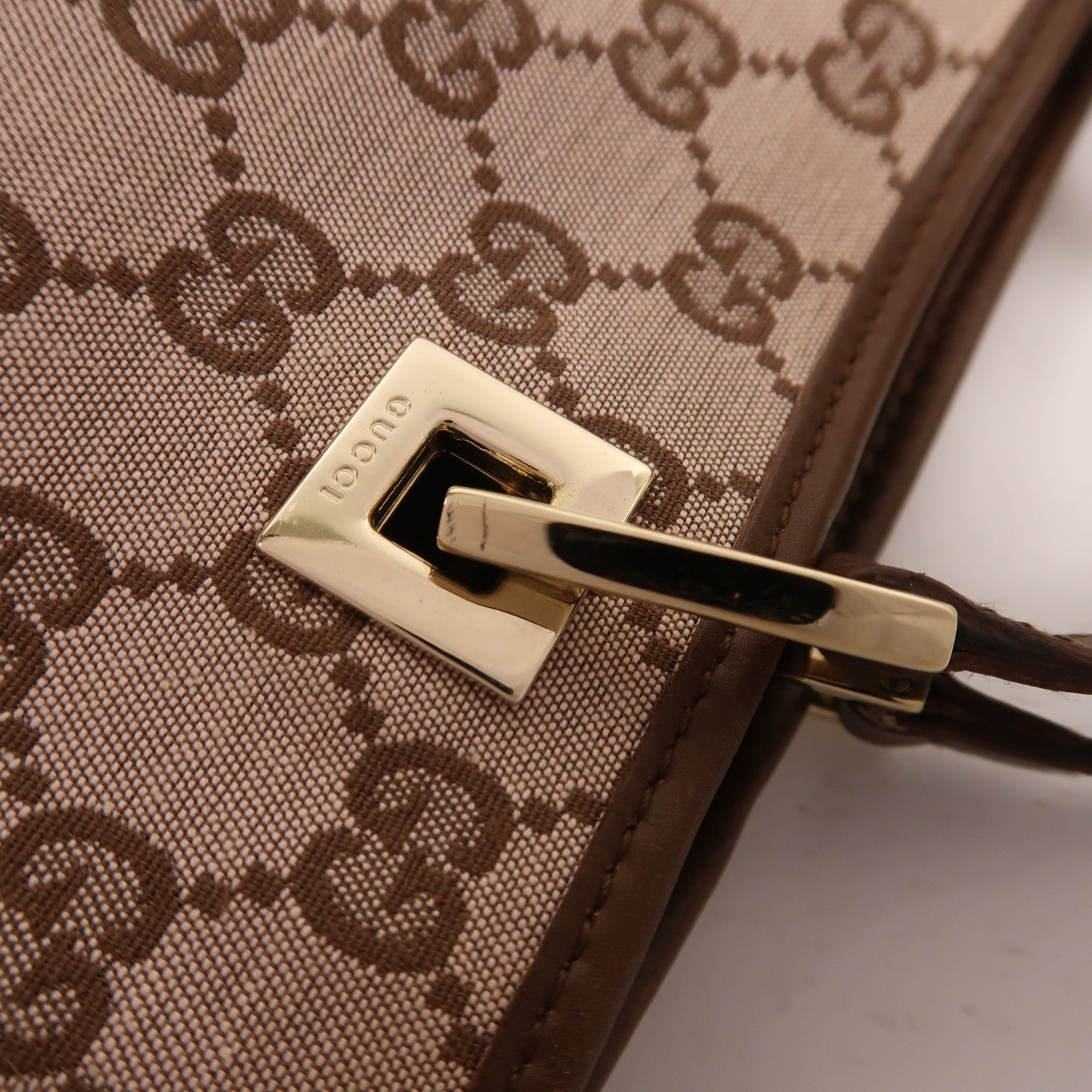 GUCCI 帆布Tote Bag金扣手挽袋