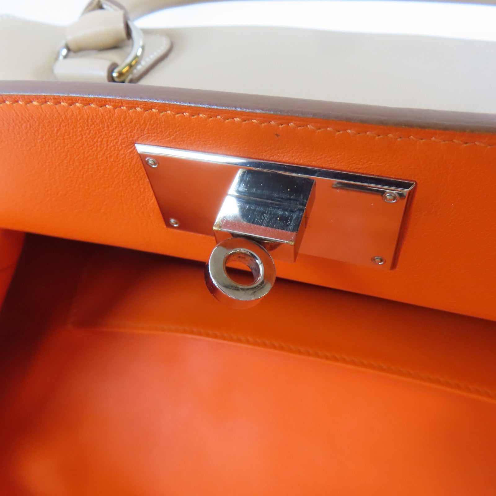 HERMES Swift皮革Tool Box 26銀扣肩背袋棕色